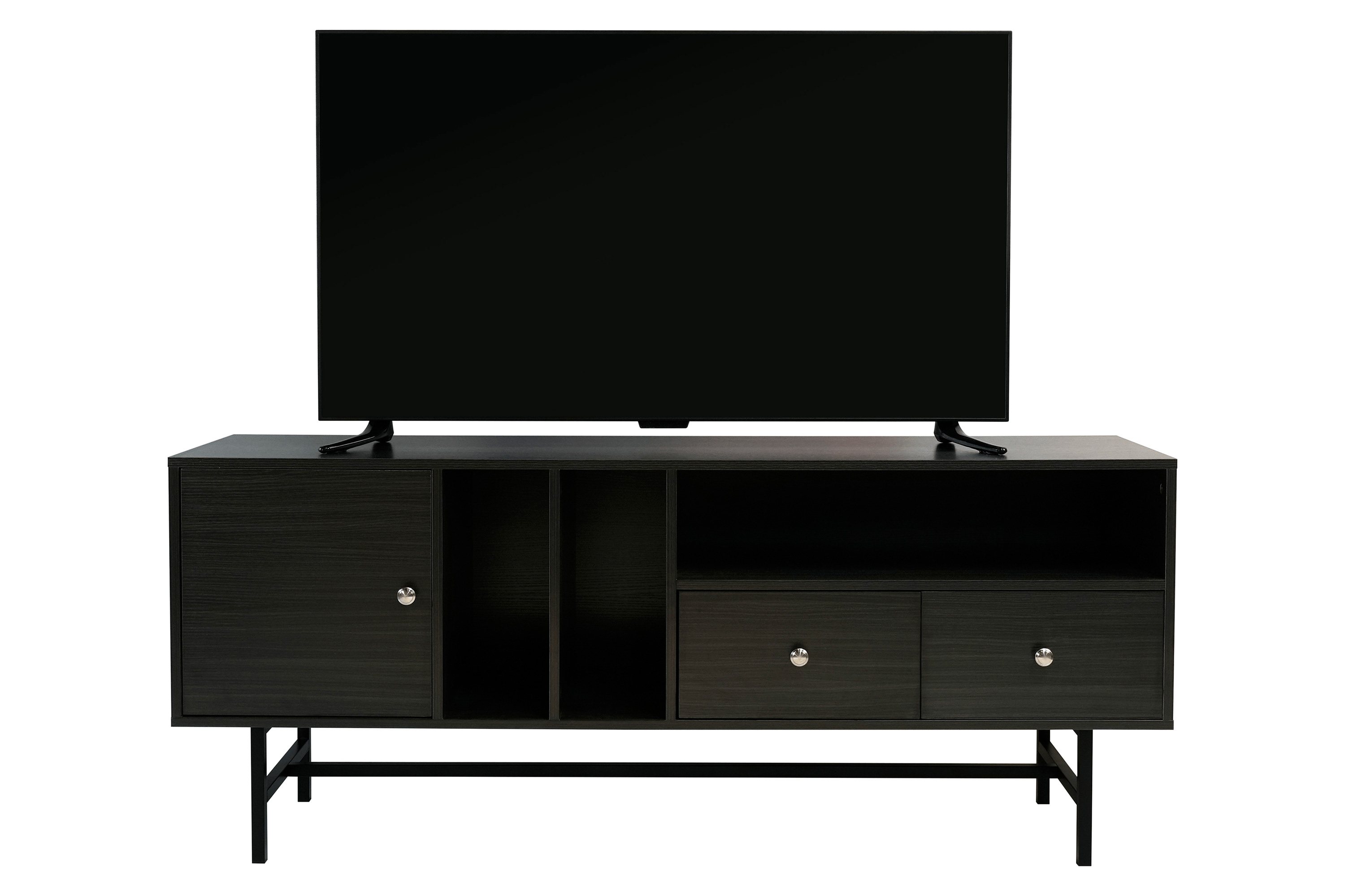 LeisureMod Rochester Modern Rectangular TV Stand with Enclosed Storage - Phantom Gray