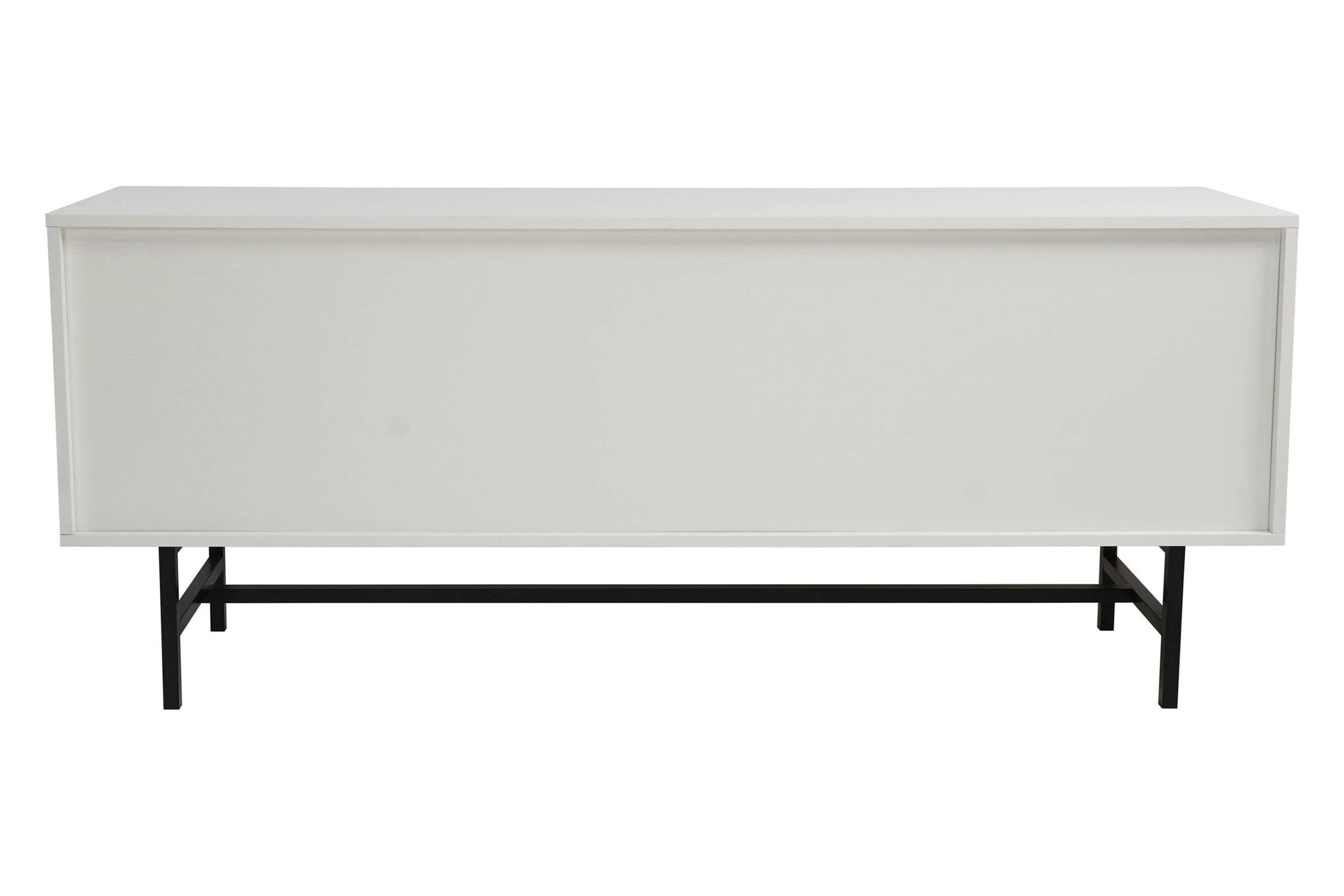 LeisureMod Rochester Modern Rectangular TV Stand with Enclosed Storage - White