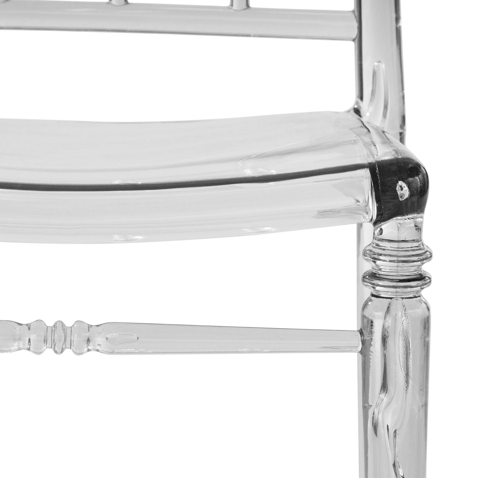 LeisureMod Spindle Transparent Modern Lucite Dining Chair - Clear