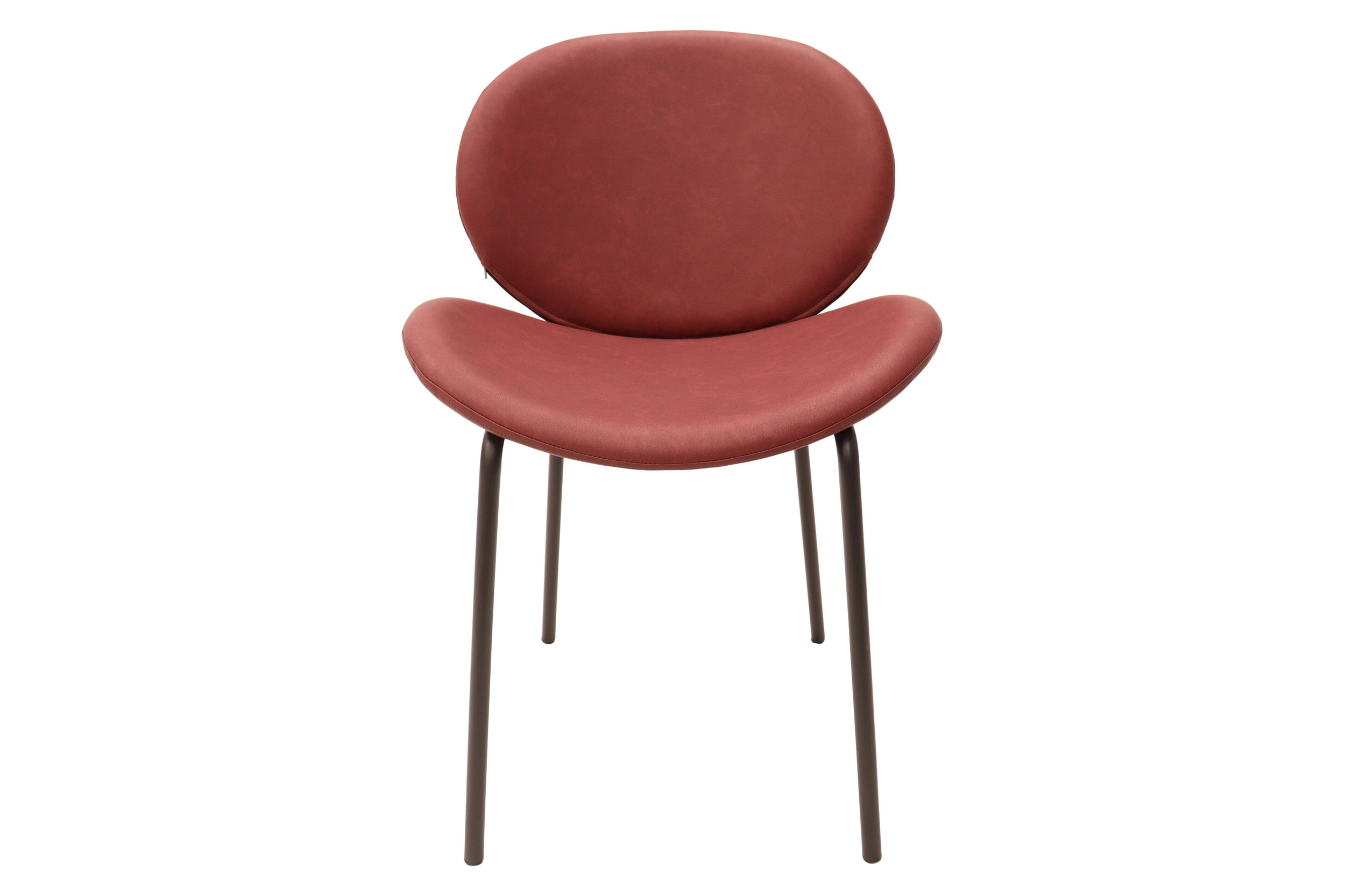 LeisureMod Servos Modern Upholstered Faux Leather Dining Side Chair - Bordeaux