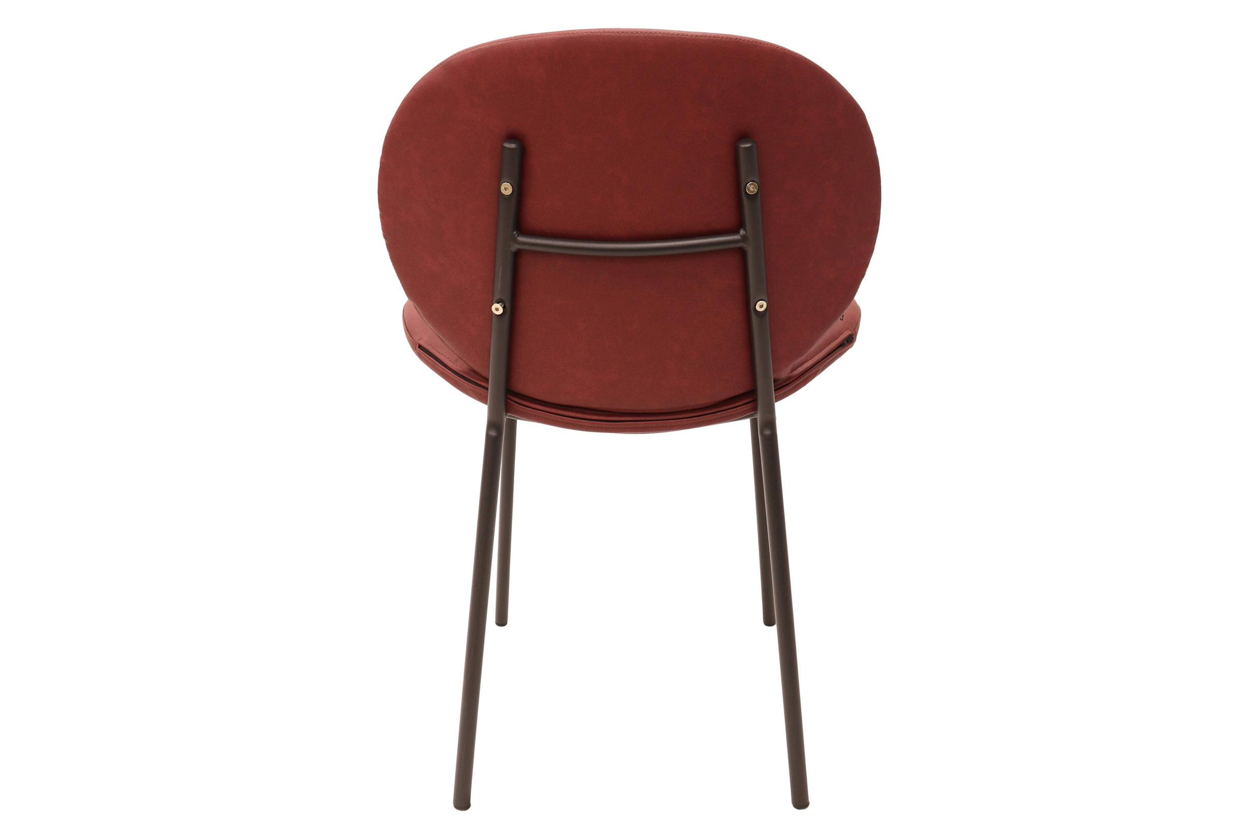 LeisureMod Servos Modern Upholstered Faux Leather Dining Side Chair - Bordeaux