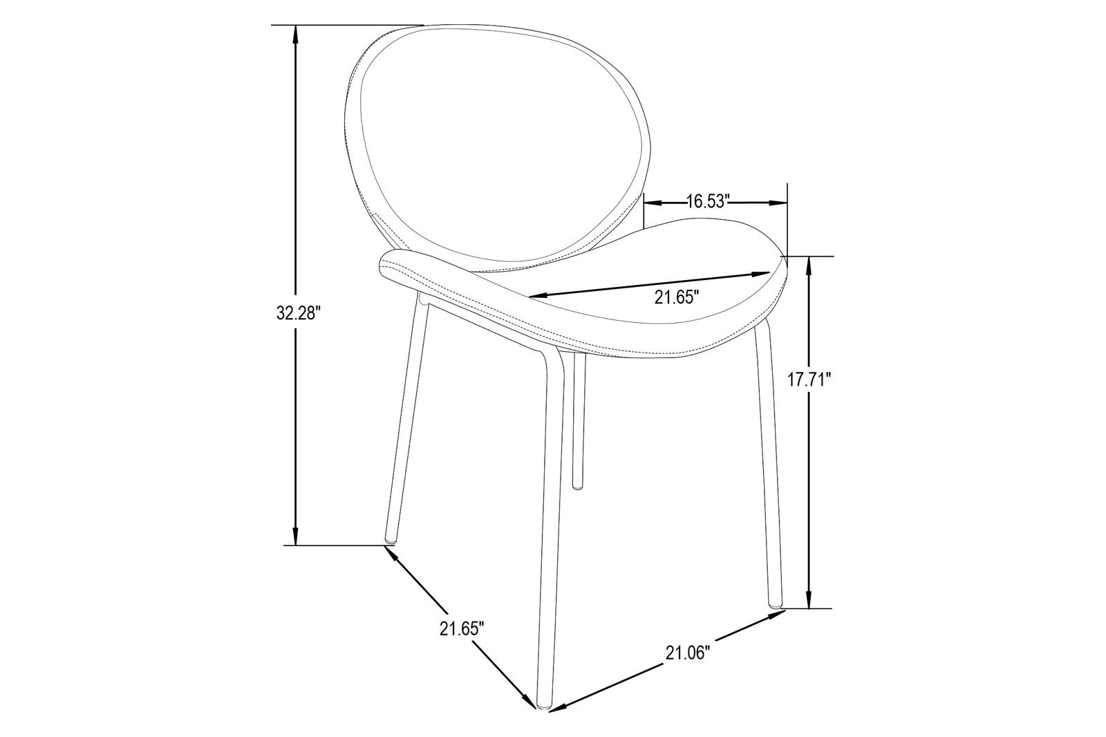 LeisureMod Servos Modern Upholstered Faux Leather Dining Side Chair - Bordeaux