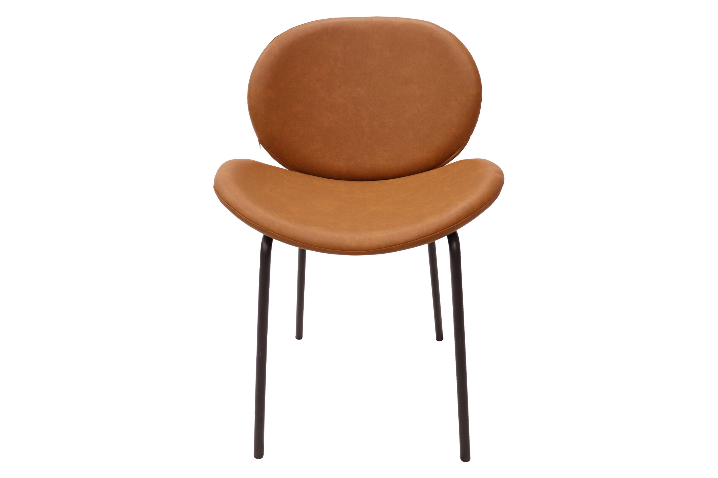 LeisureMod Servos Modern Upholstered Faux Leather Dining Side Chair - Dark Brown