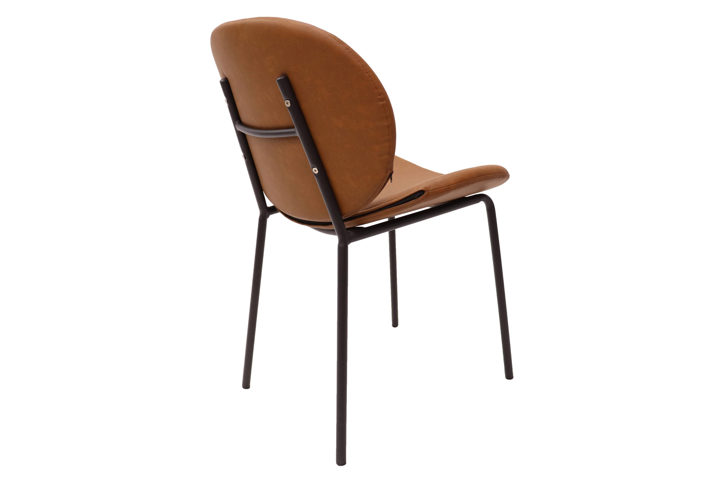 LeisureMod Servos Modern Upholstered Faux Leather Dining Side Chair - Dark Brown