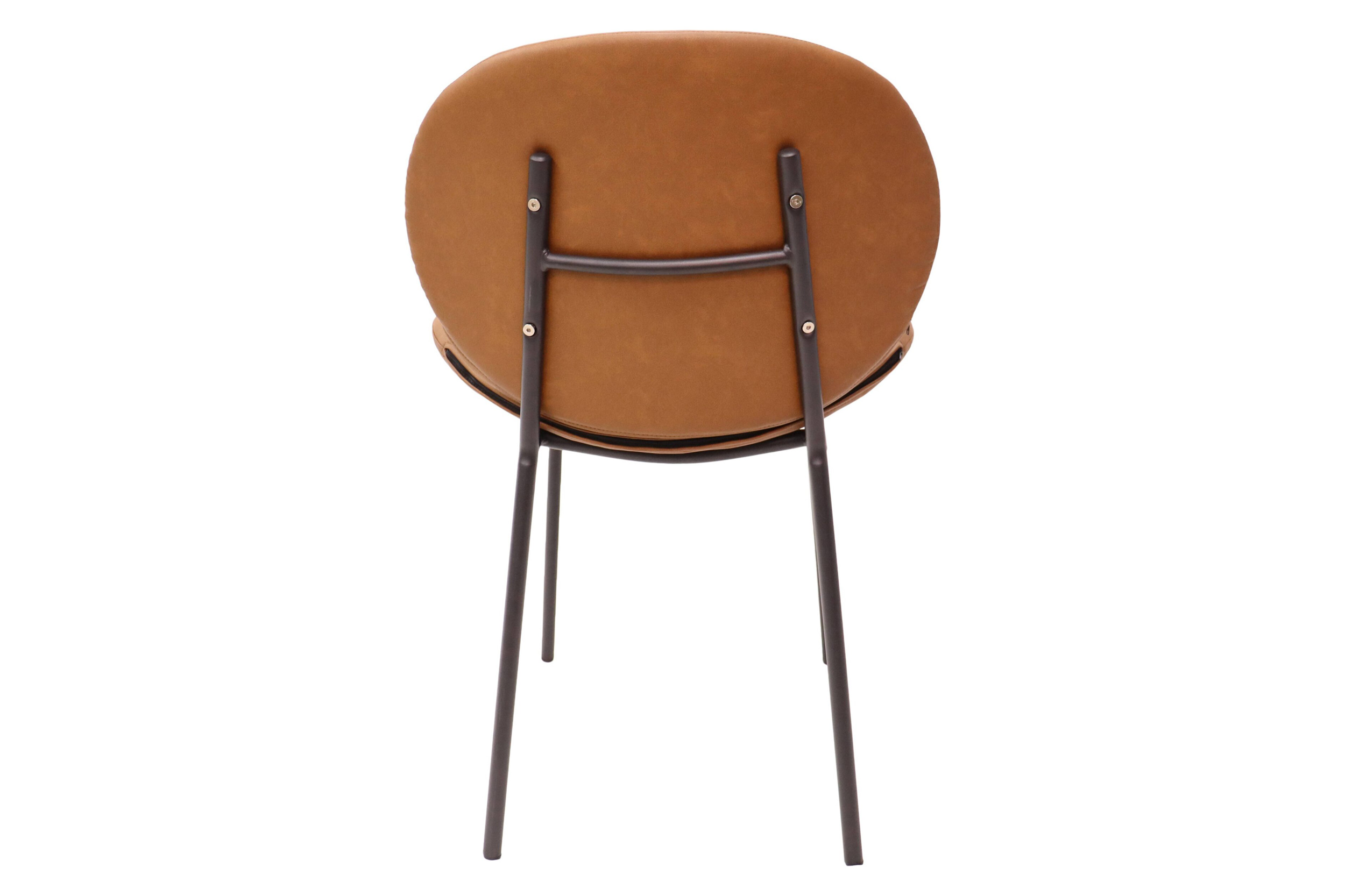 LeisureMod Servos Modern Upholstered Faux Leather Dining Side Chair - Dark Brown