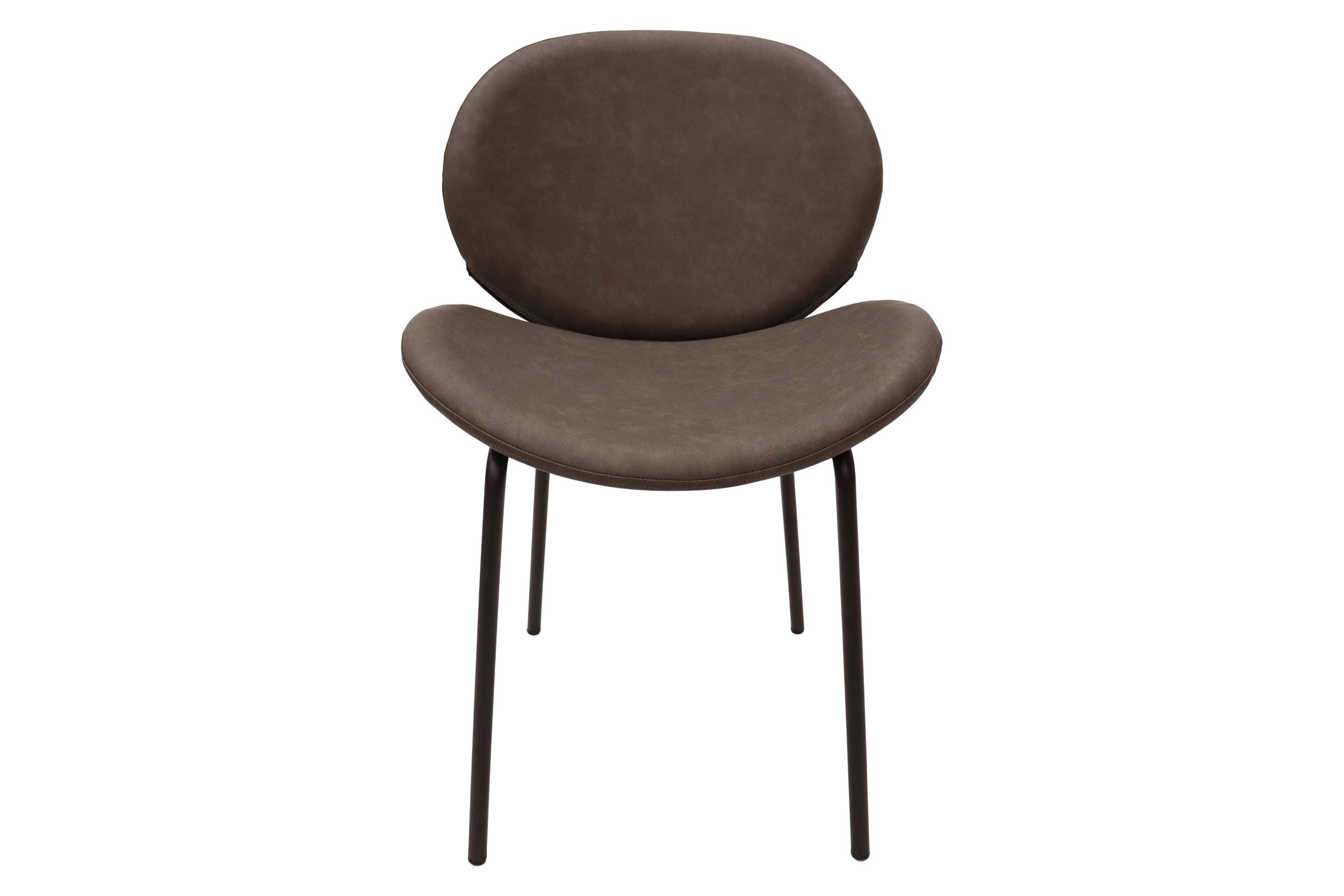 LeisureMod Servos Modern Upholstered Faux Leather Dining Side Chair - Elephant Gray