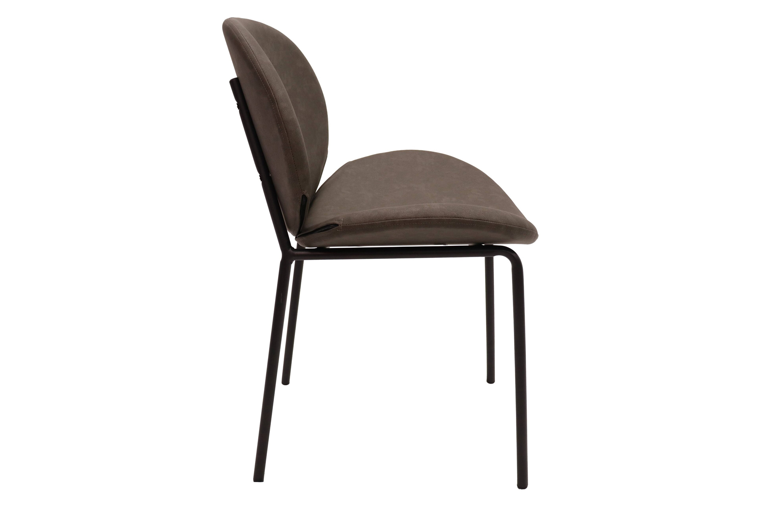 LeisureMod Servos Modern Upholstered Faux Leather Dining Side Chair - Elephant Gray