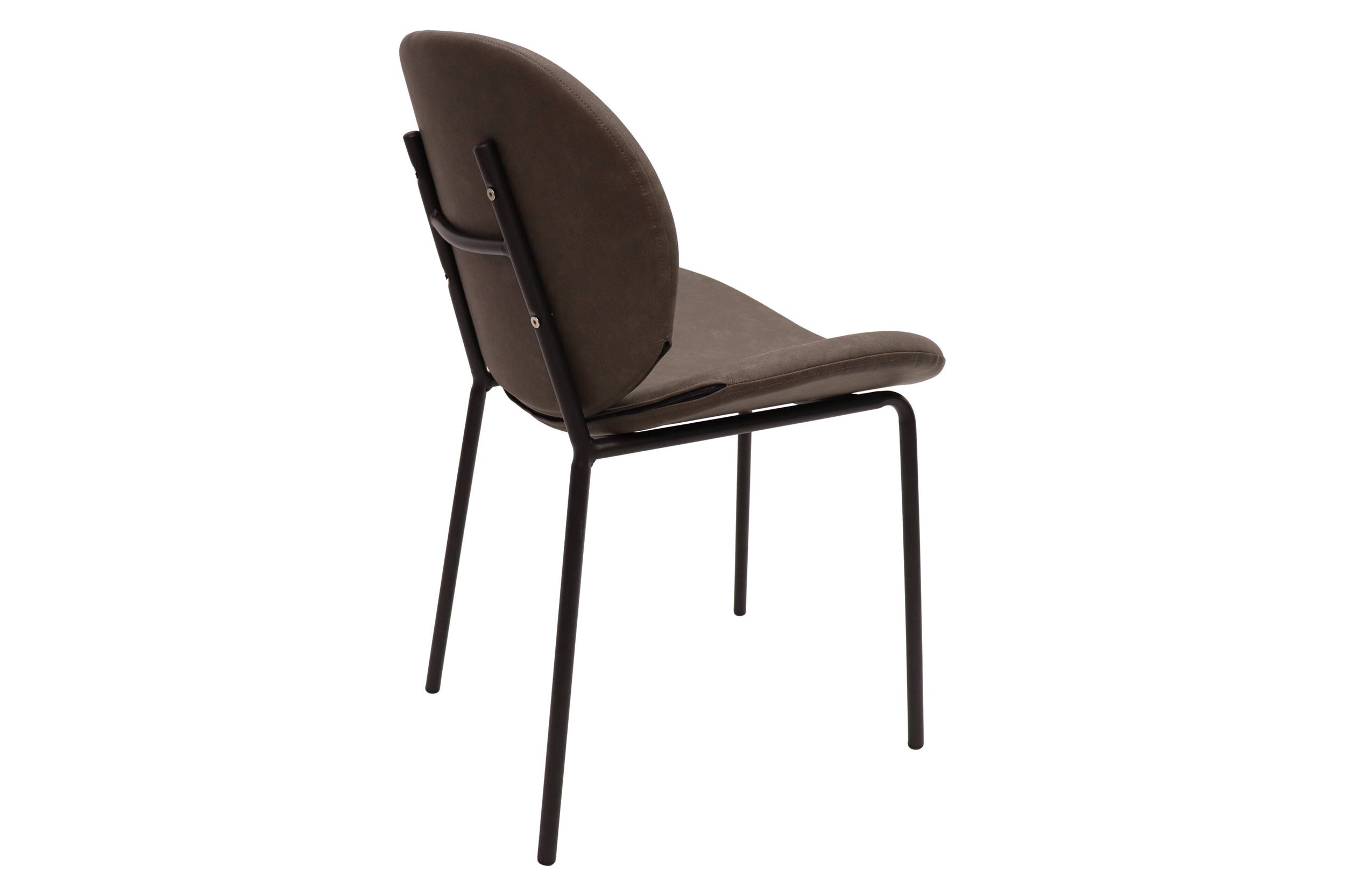 LeisureMod Servos Modern Upholstered Faux Leather Dining Side Chair - Elephant Gray