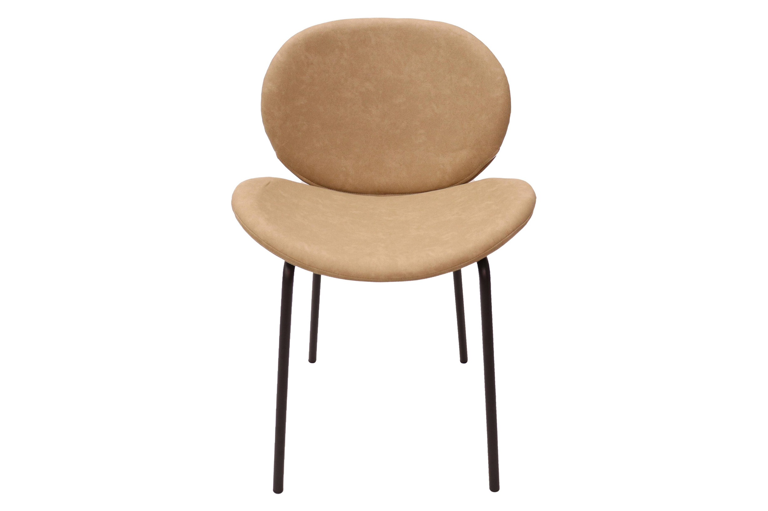 LeisureMod Servos Modern Upholstered Faux Leather Dining Side Chair - Sand Brown