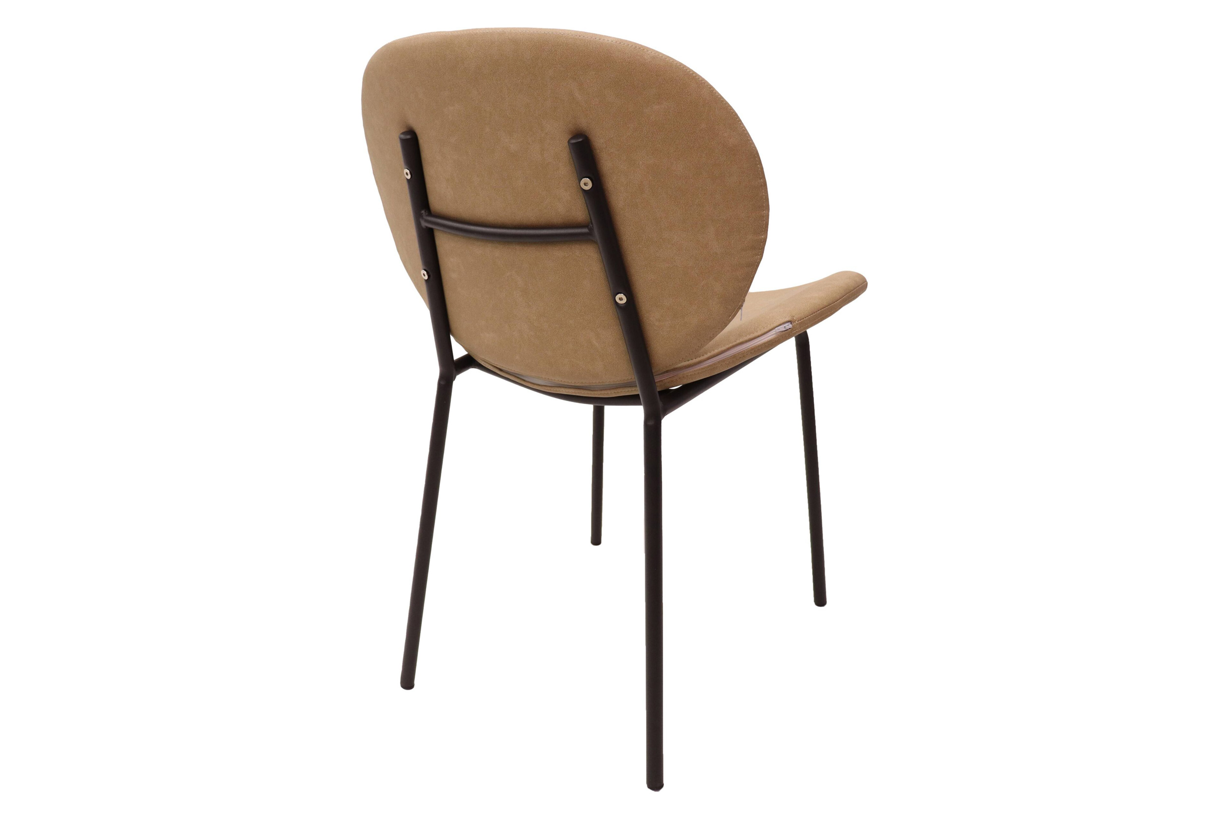 LeisureMod Servos Modern Upholstered Faux Leather Dining Side Chair - Sand Brown