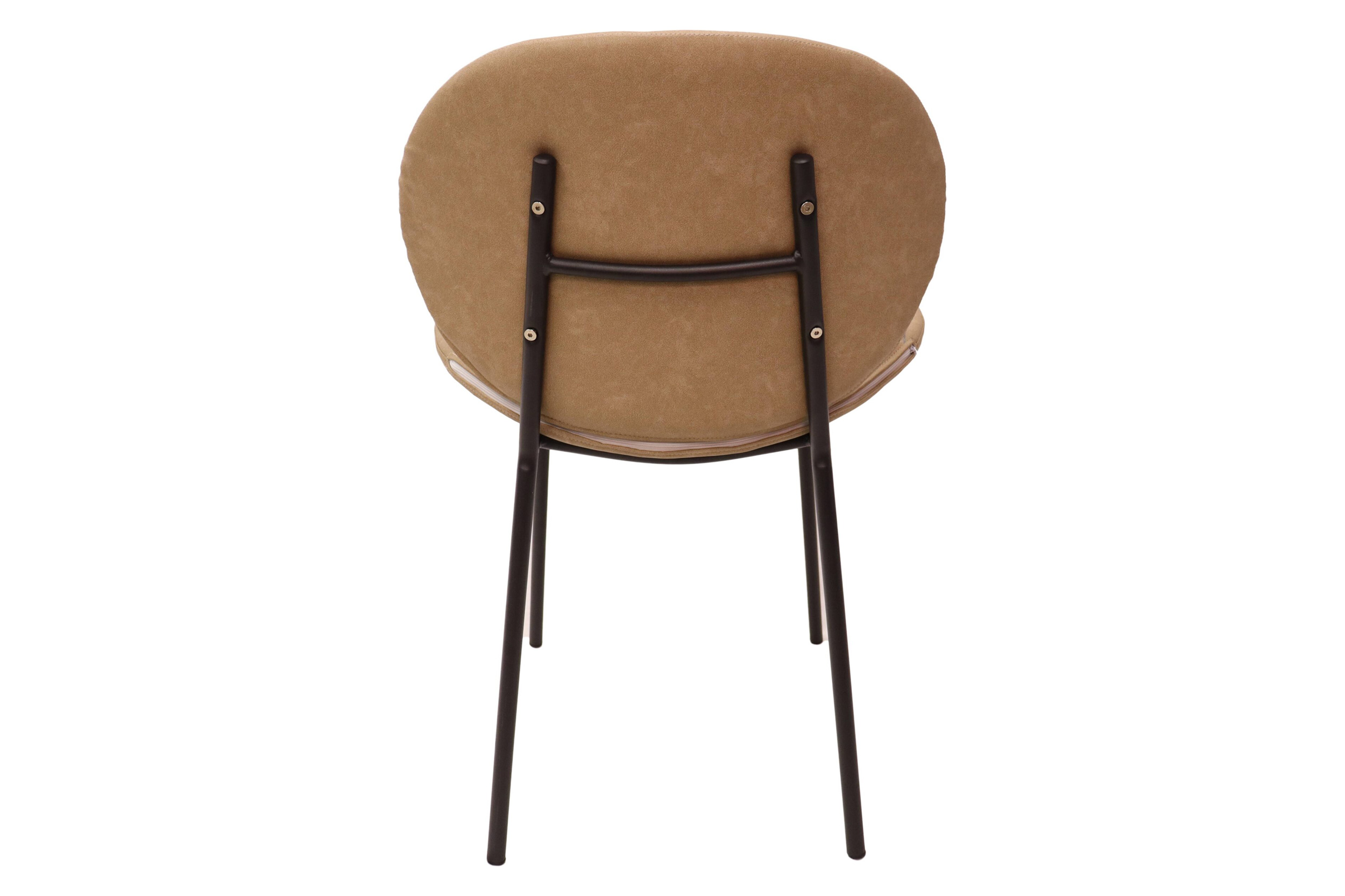 LeisureMod Servos Modern Upholstered Faux Leather Dining Side Chair - Sand Brown