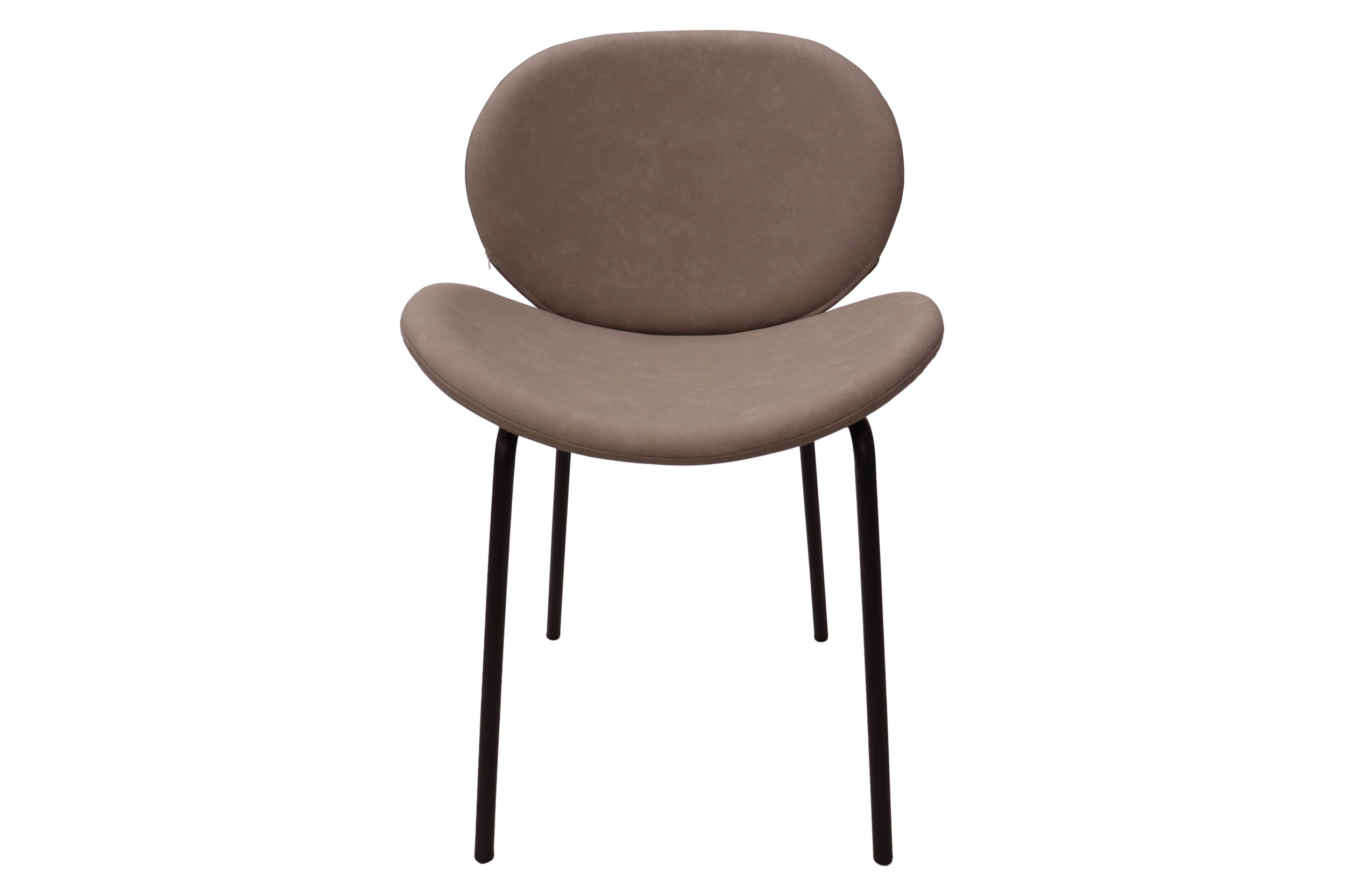 LeisureMod Servos Modern Upholstered Faux Leather Dining Side Chair - Light Gray