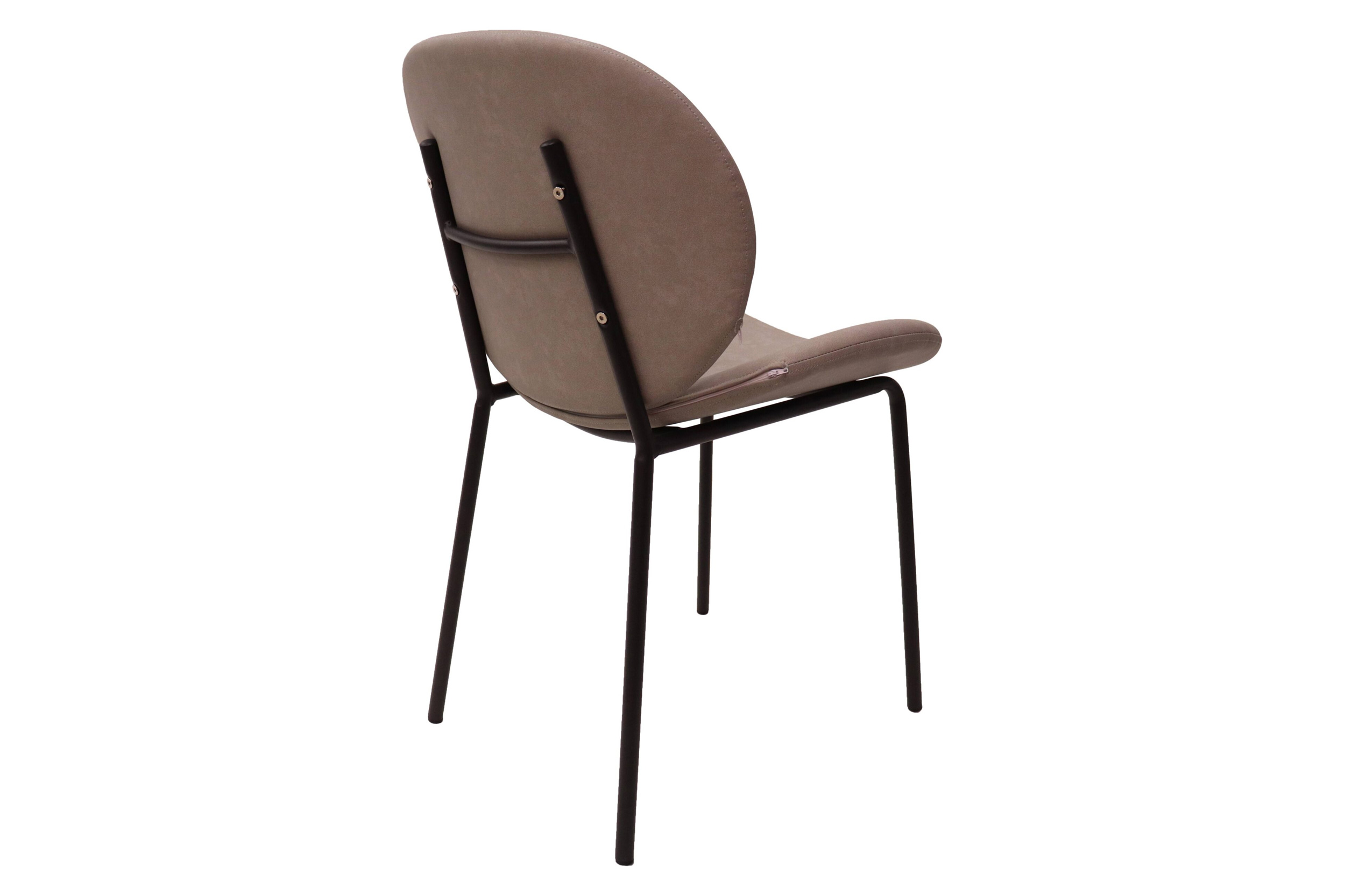 LeisureMod Servos Modern Upholstered Faux Leather Dining Side Chair - Light Gray