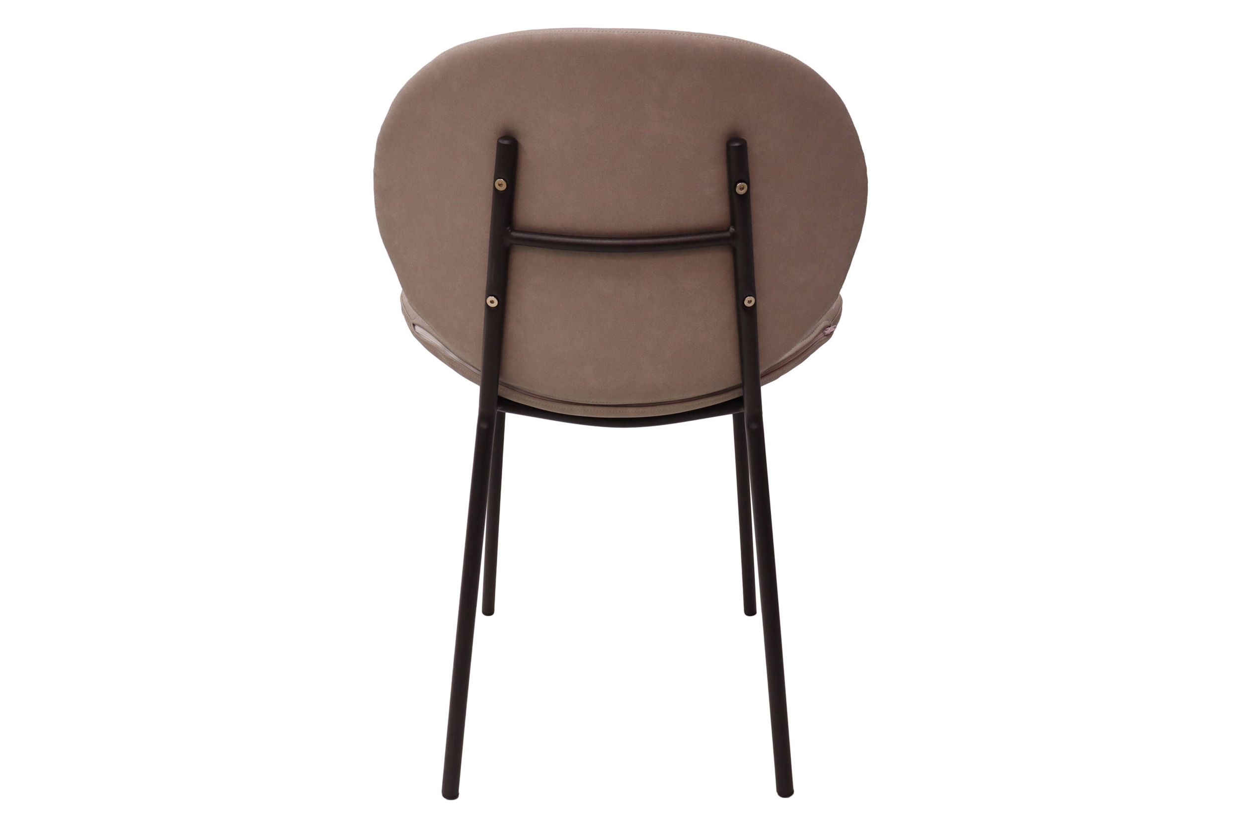 LeisureMod Servos Modern Upholstered Faux Leather Dining Side Chair - Light Gray