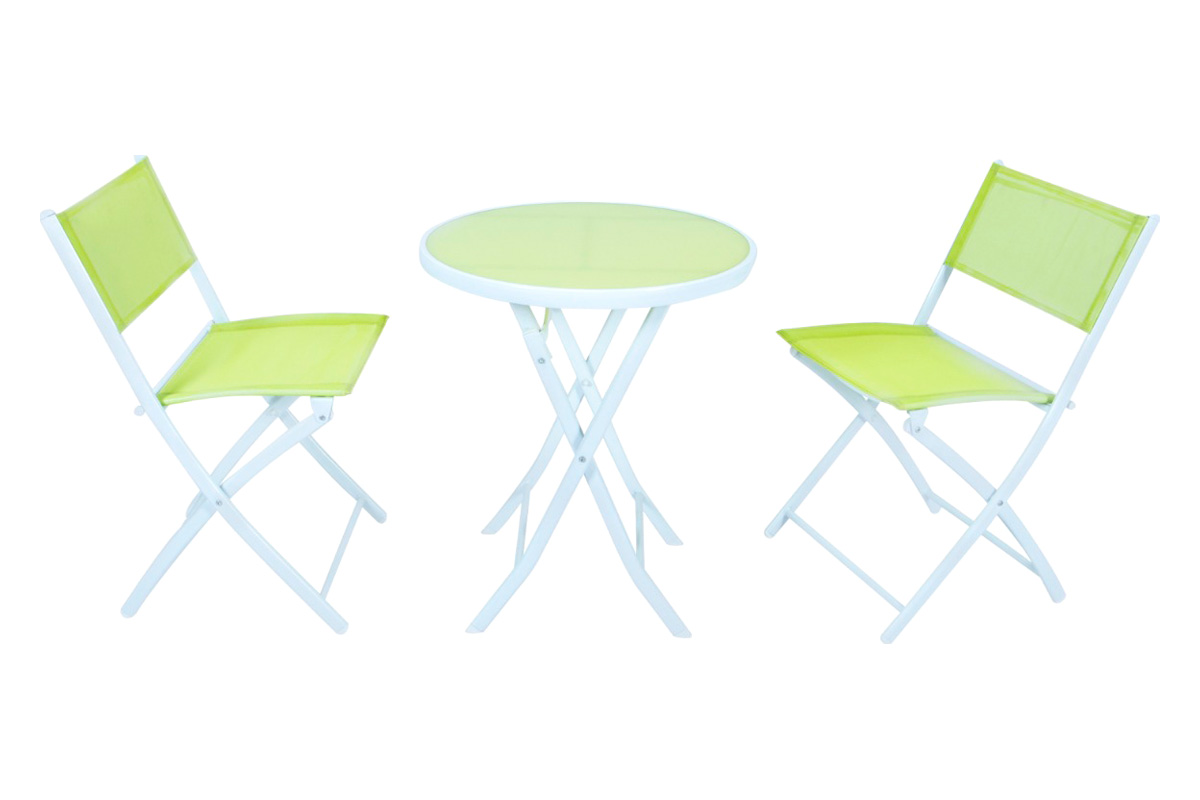 LeisureMod Sling Modern Bistro Dining Set - Green