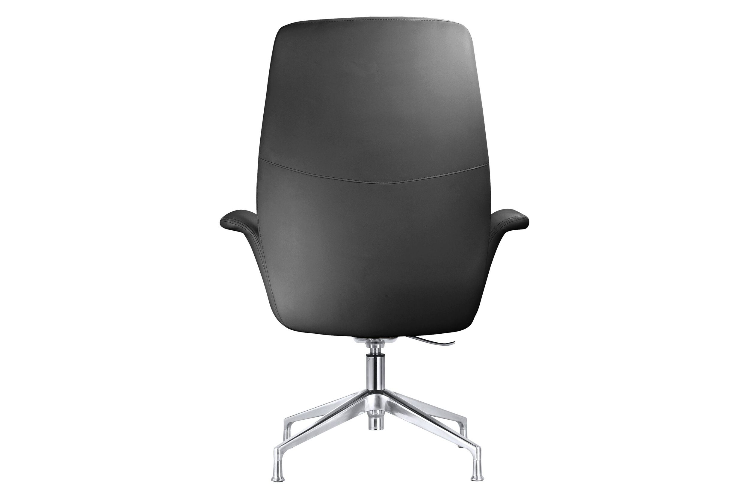 LeisureMod Summit Modern Office Chair in Faux Leather and Aluminum Frame with Adjustable Height and Swivel - Black