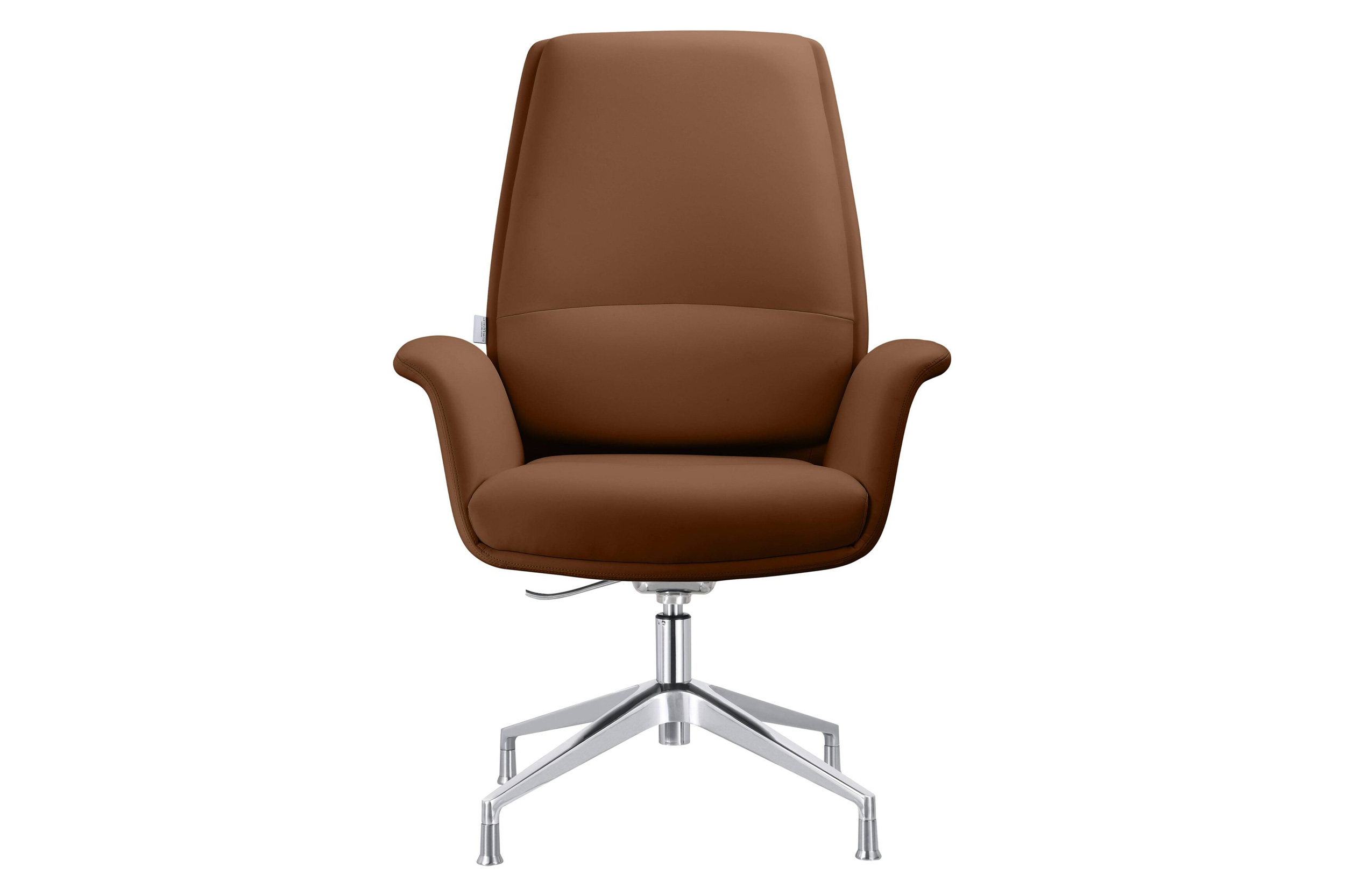 LeisureMod Summit Modern Office Chair in Faux Leather and Aluminum Frame with Adjustable Height and Swivel