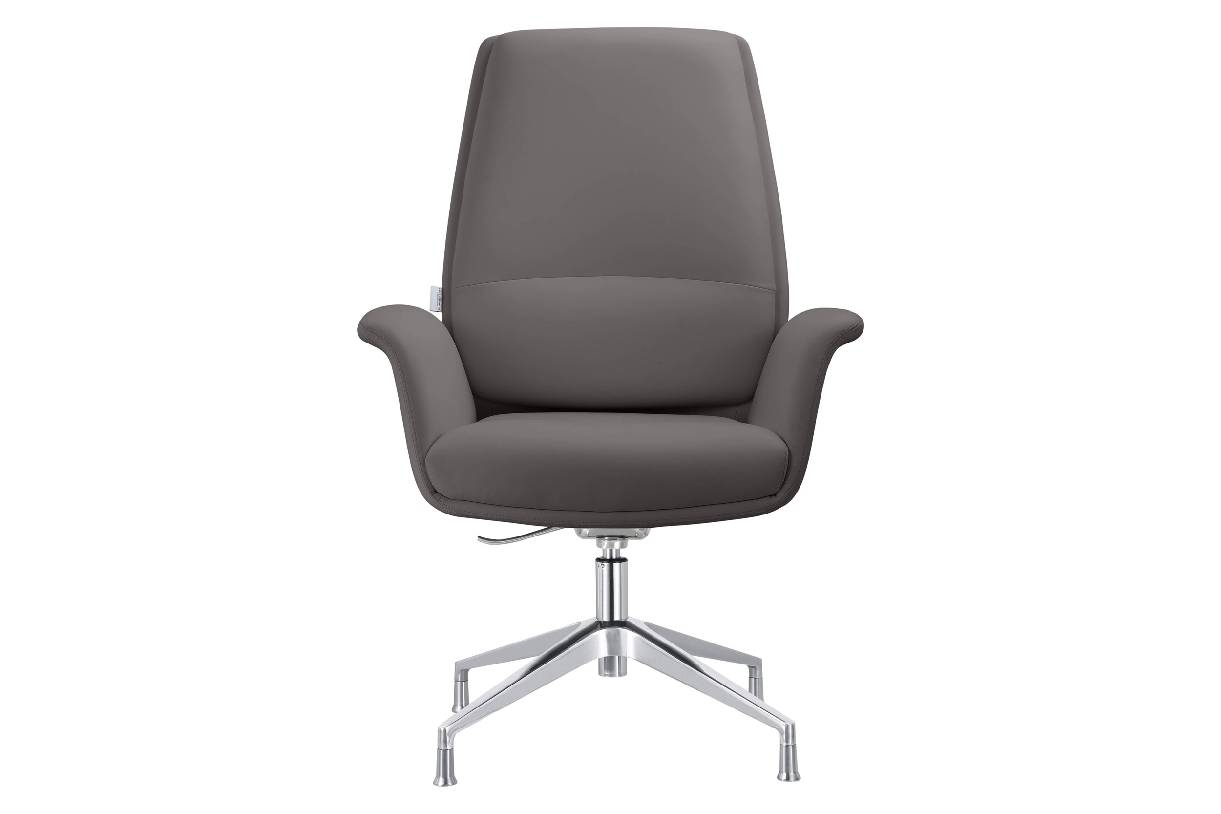 LeisureMod Summit Modern Office Chair in Faux Leather and Aluminum Frame with Adjustable Height and Swivel