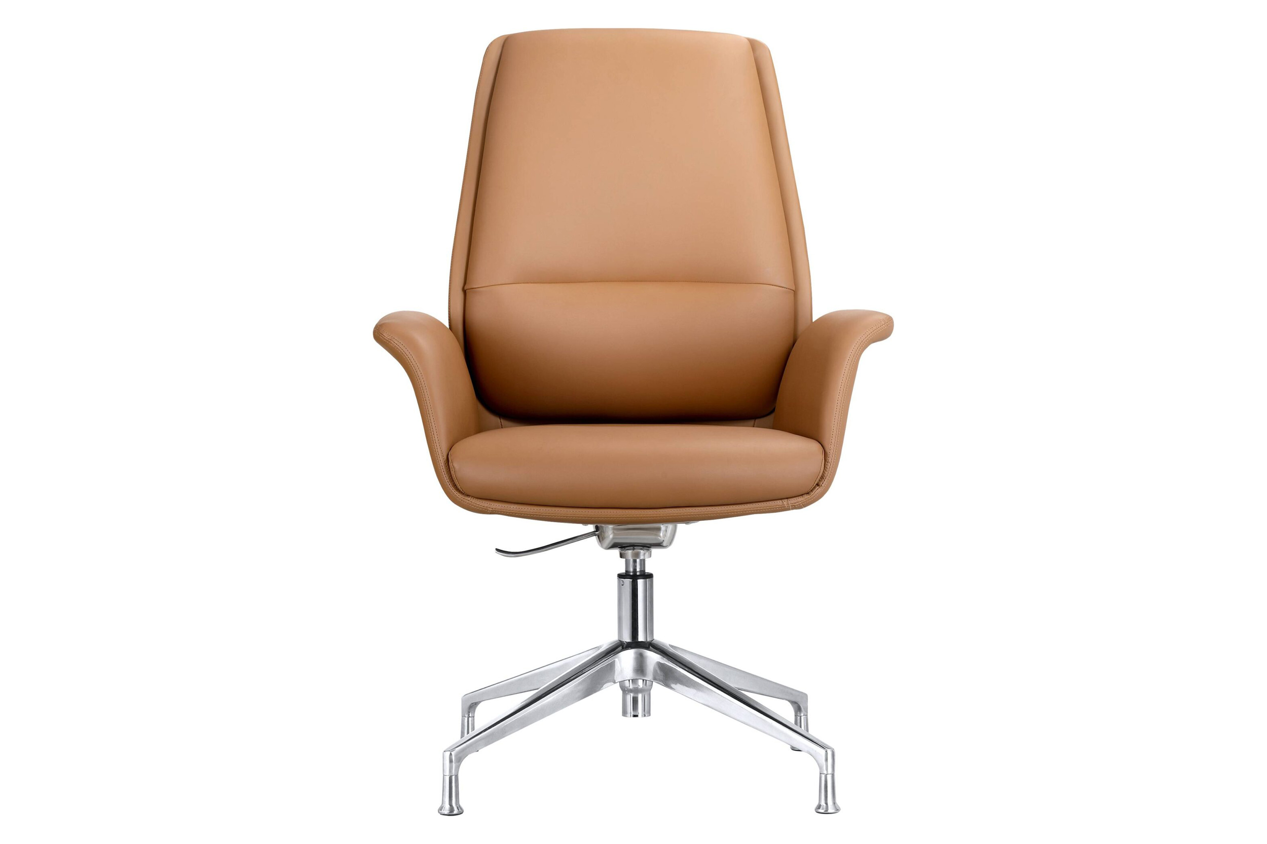 LeisureMod Summit Modern Office Chair in Faux Leather and Aluminum Frame with Adjustable Height and Swivel