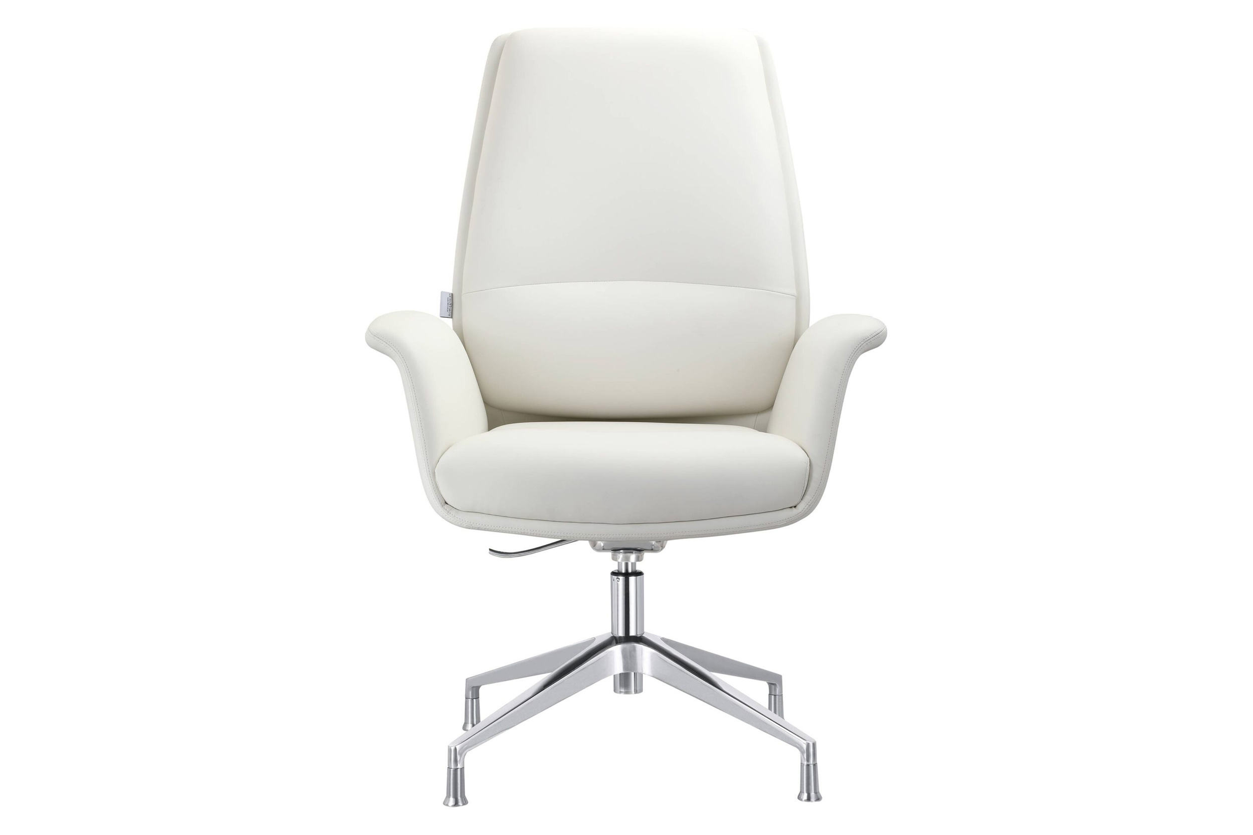 LeisureMod Summit Modern Office Chair in Faux Leather and Aluminum Frame with Adjustable Height and Swivel