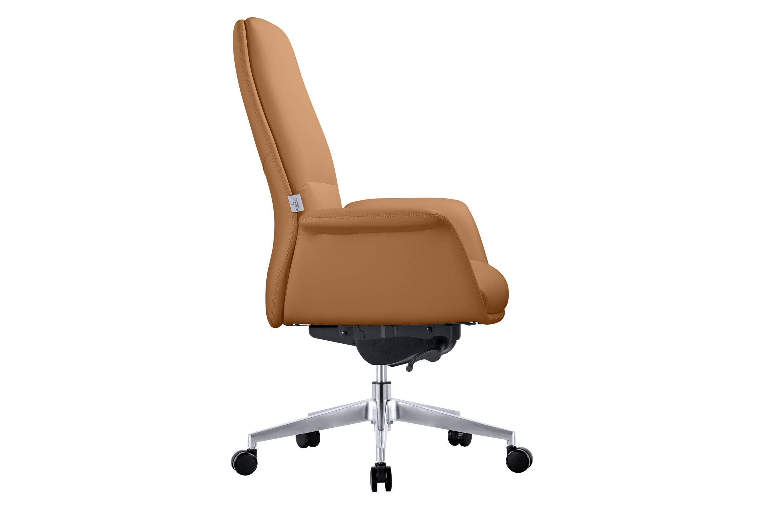 LeisureMod Summit Mid-Century Modern Faux Leather Conference Office Chair with Swivel and Tilt