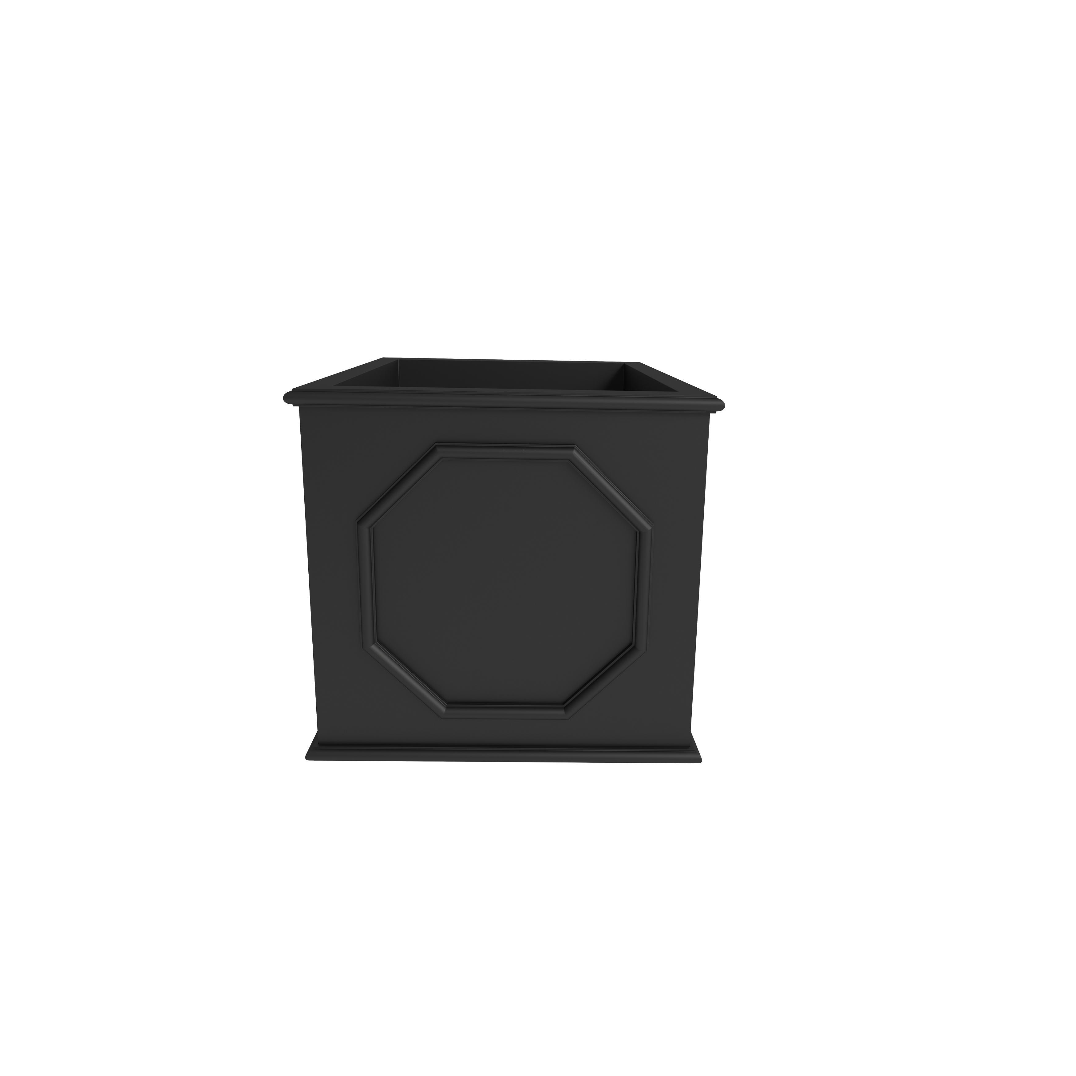 LeisureMod Sprout Modern 10" Cube Planter in Fiberstone and Clay - Black