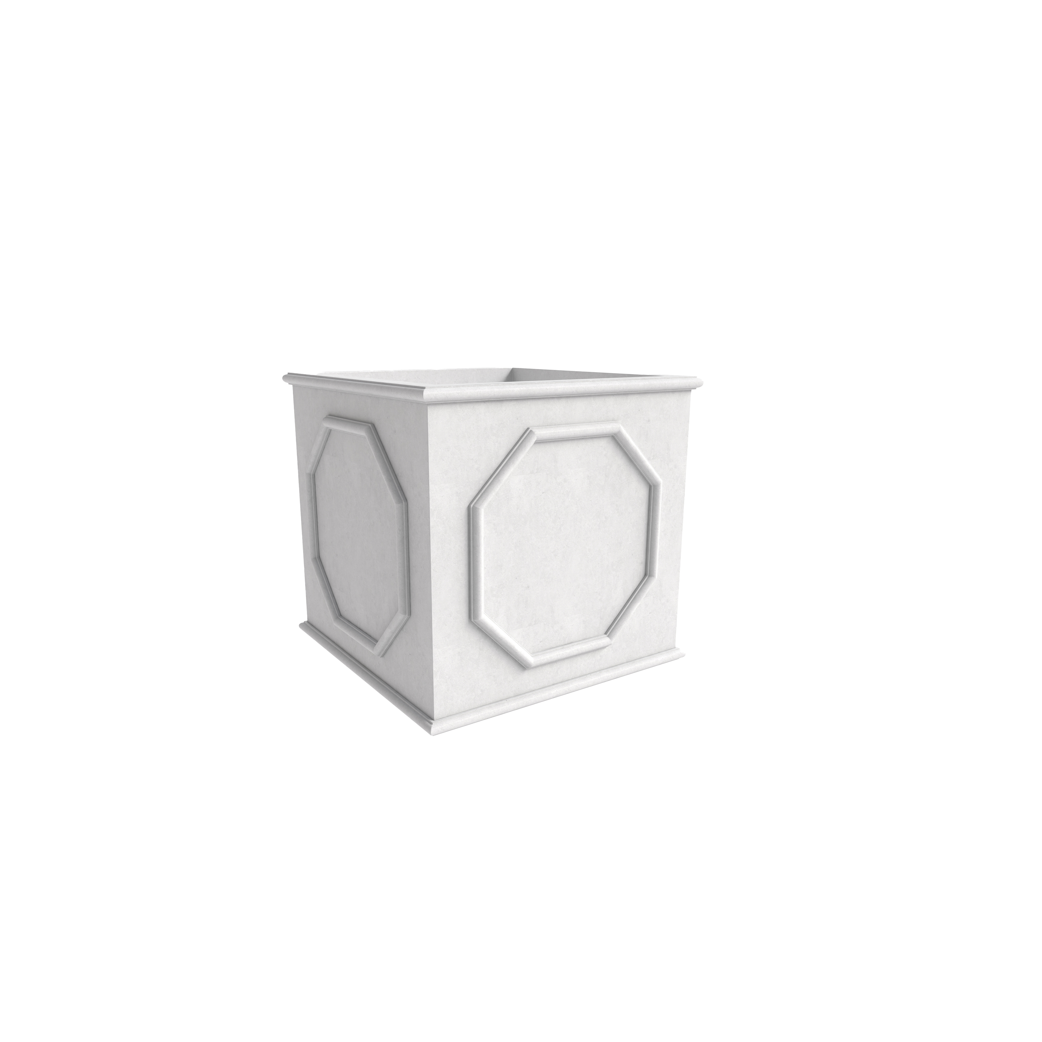 LeisureMod Sprout Modern 8" Cube Planter in Fiberstone and Clay