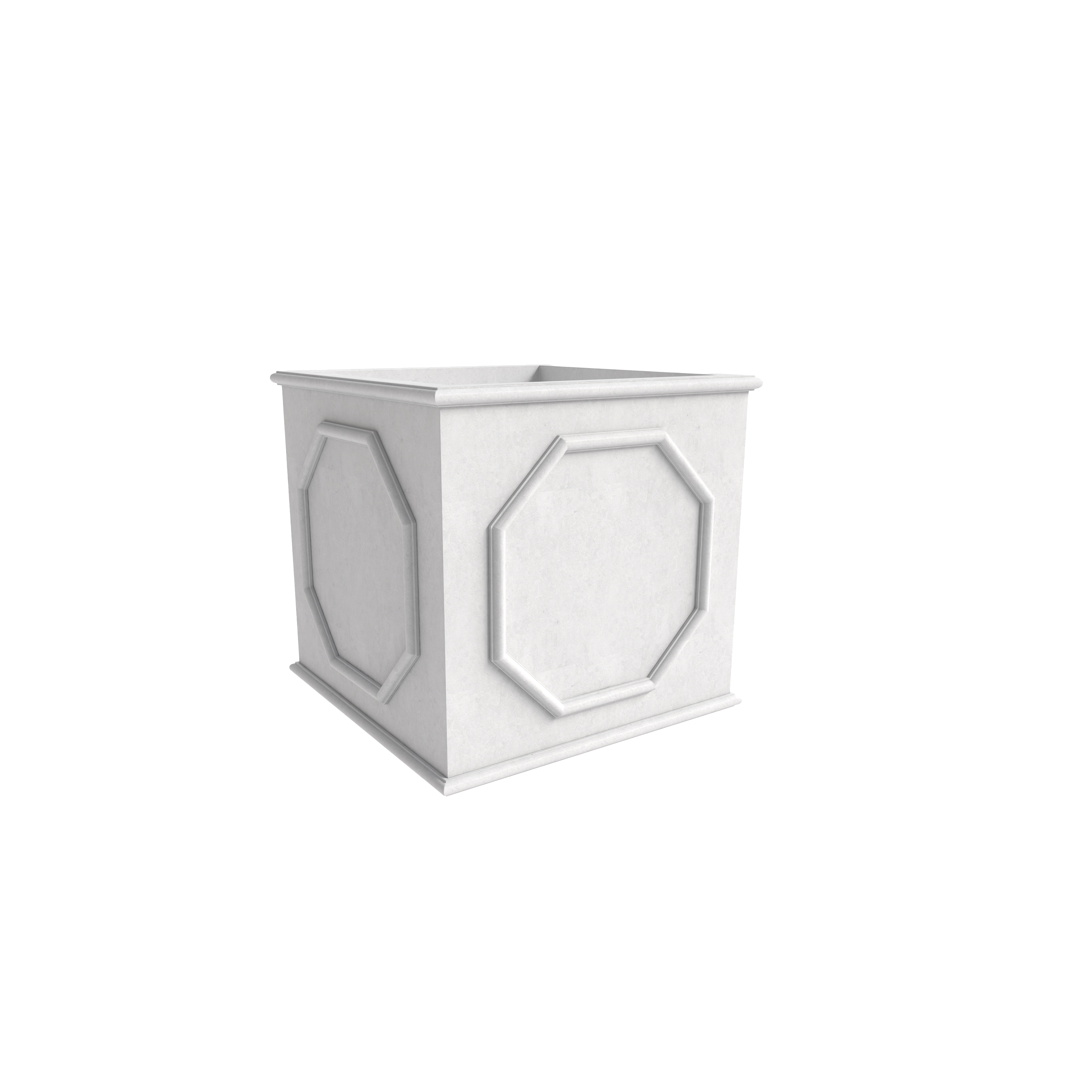 LeisureMod Sprout Modern 8" Cube Planter in Fiberstone and Clay