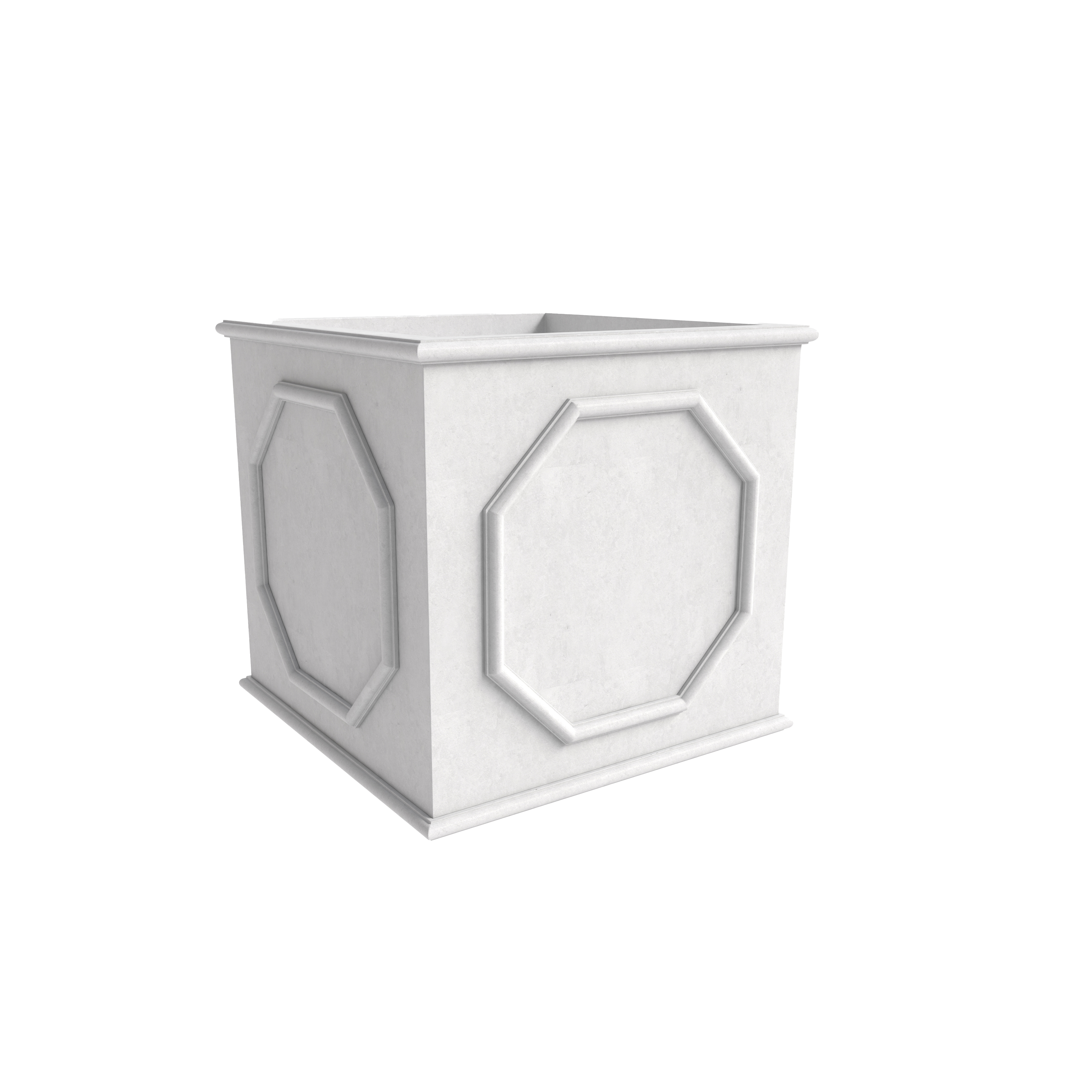 LeisureMod Sprout Modern 8" Cube Planter in Fiberstone and Clay