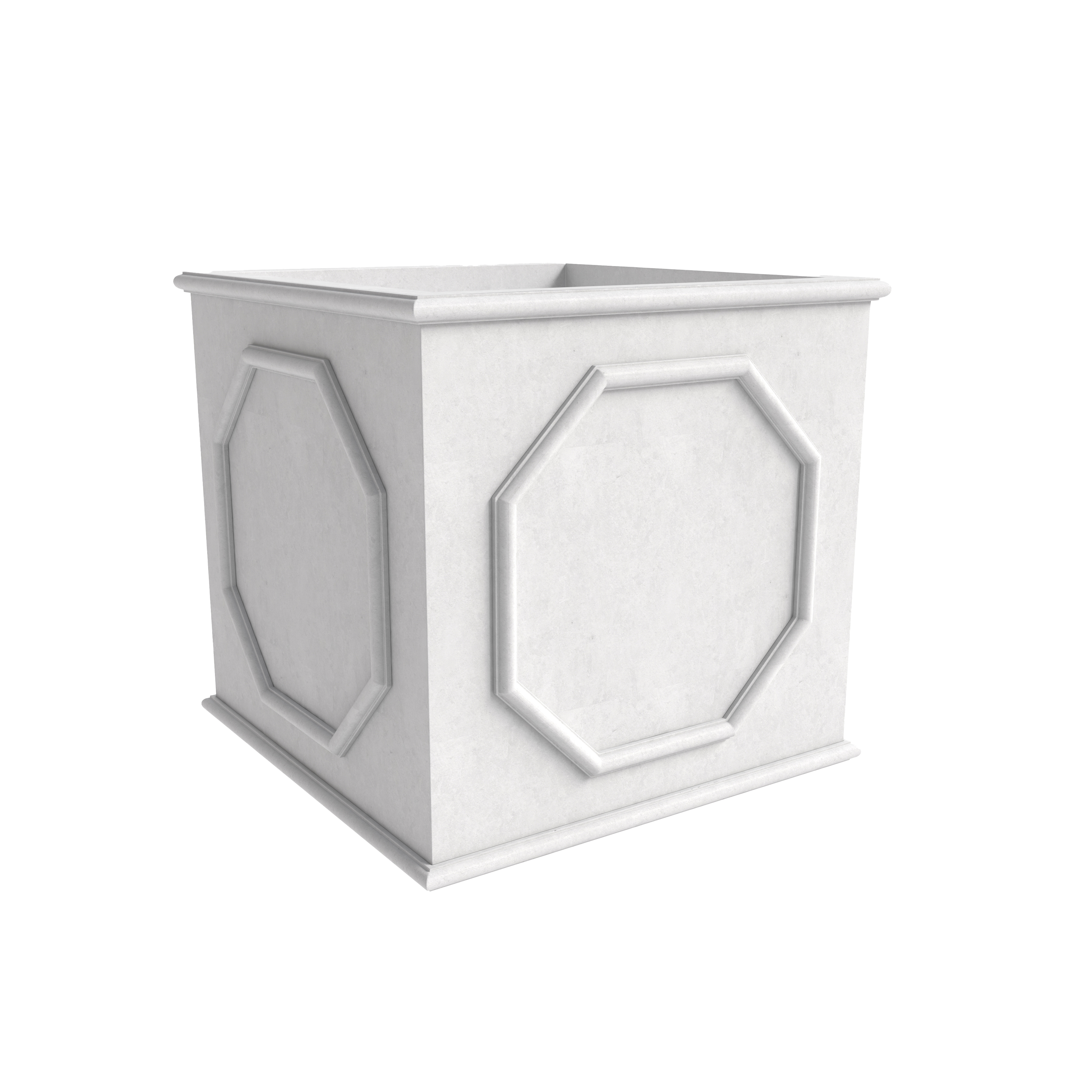 LeisureMod Sprout Modern 8" Cube Planter in Fiberstone and Clay