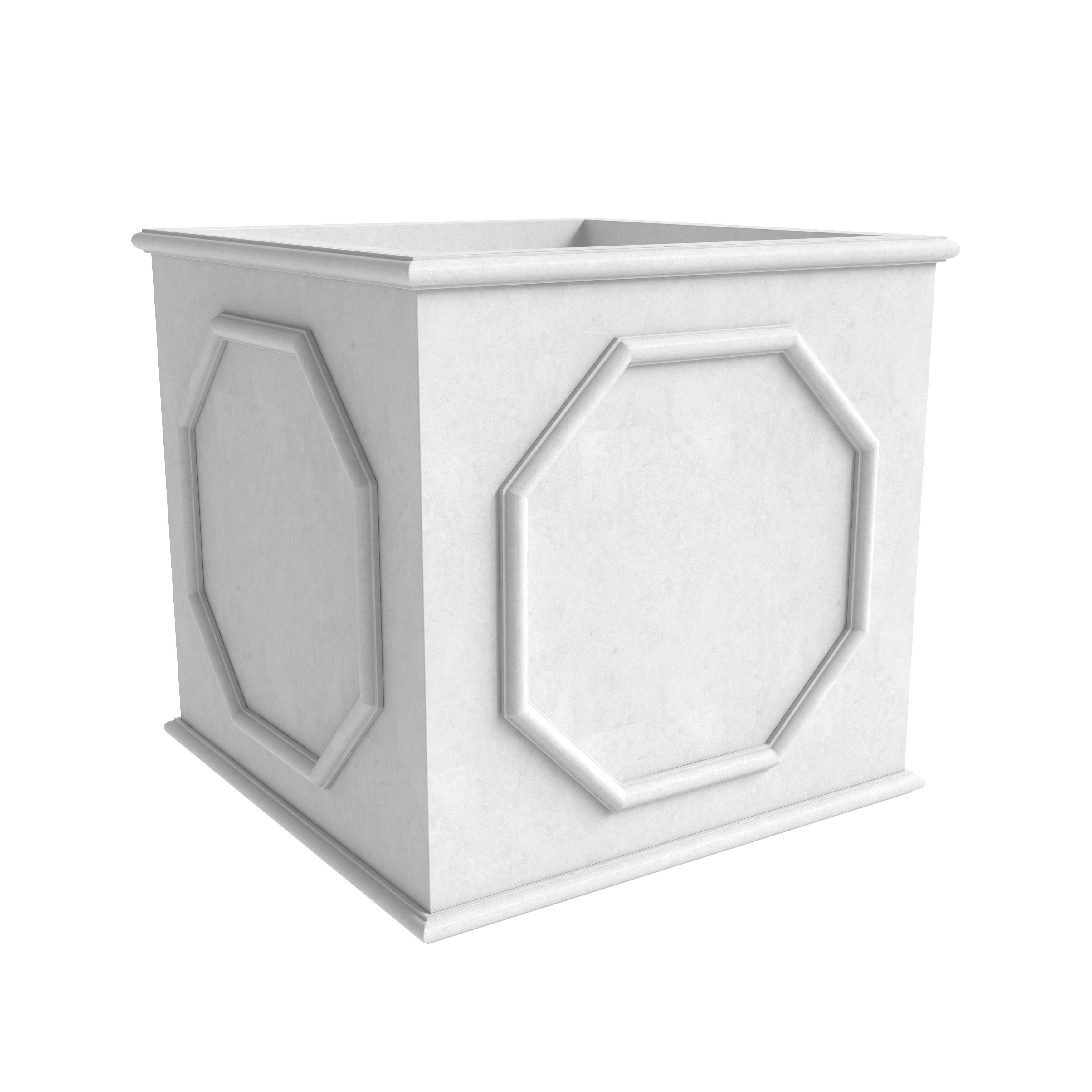 LeisureMod Sprout Modern 8" Cube Planter in Fiberstone and Clay