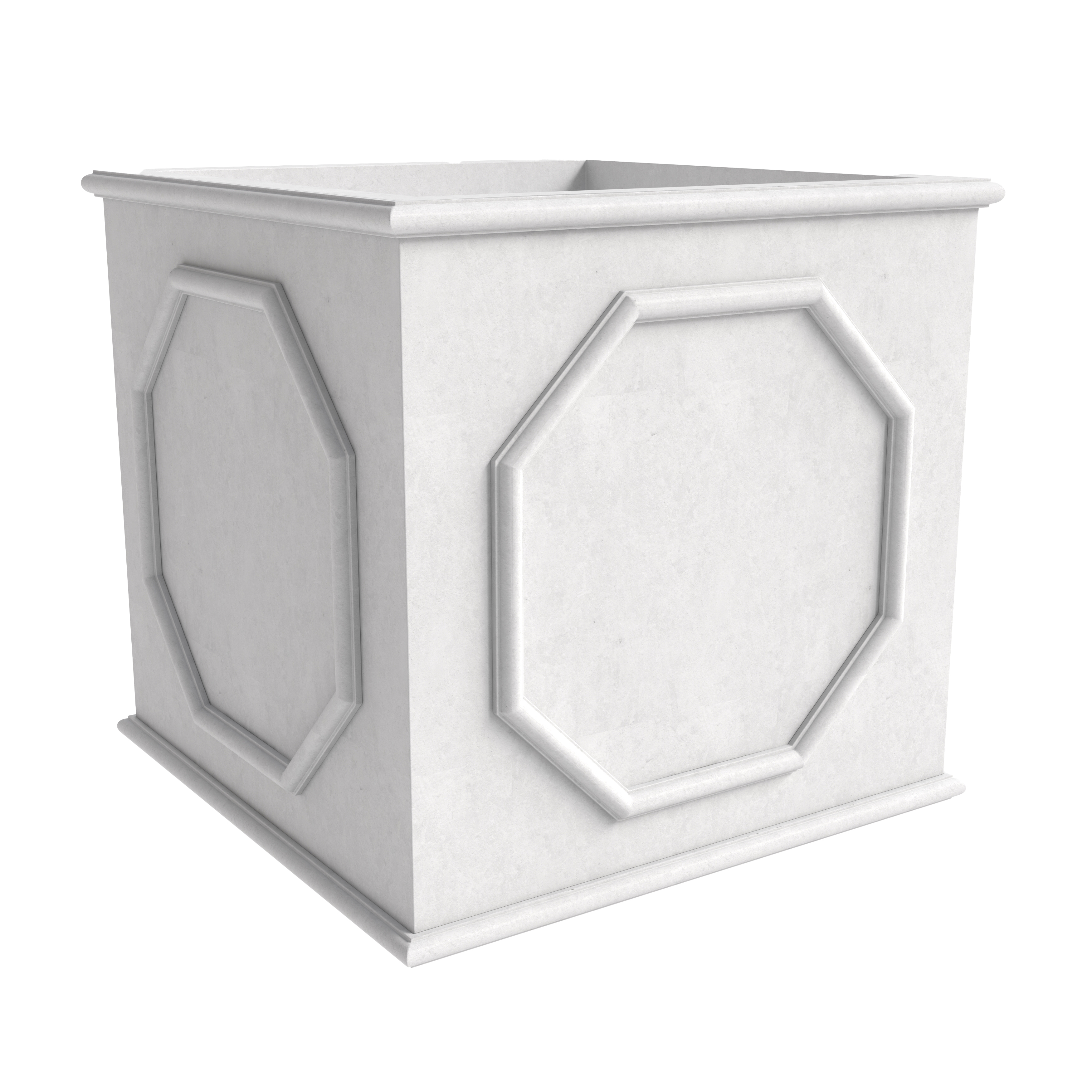 LeisureMod Sprout Modern 8" Cube Planter in Fiberstone and Clay