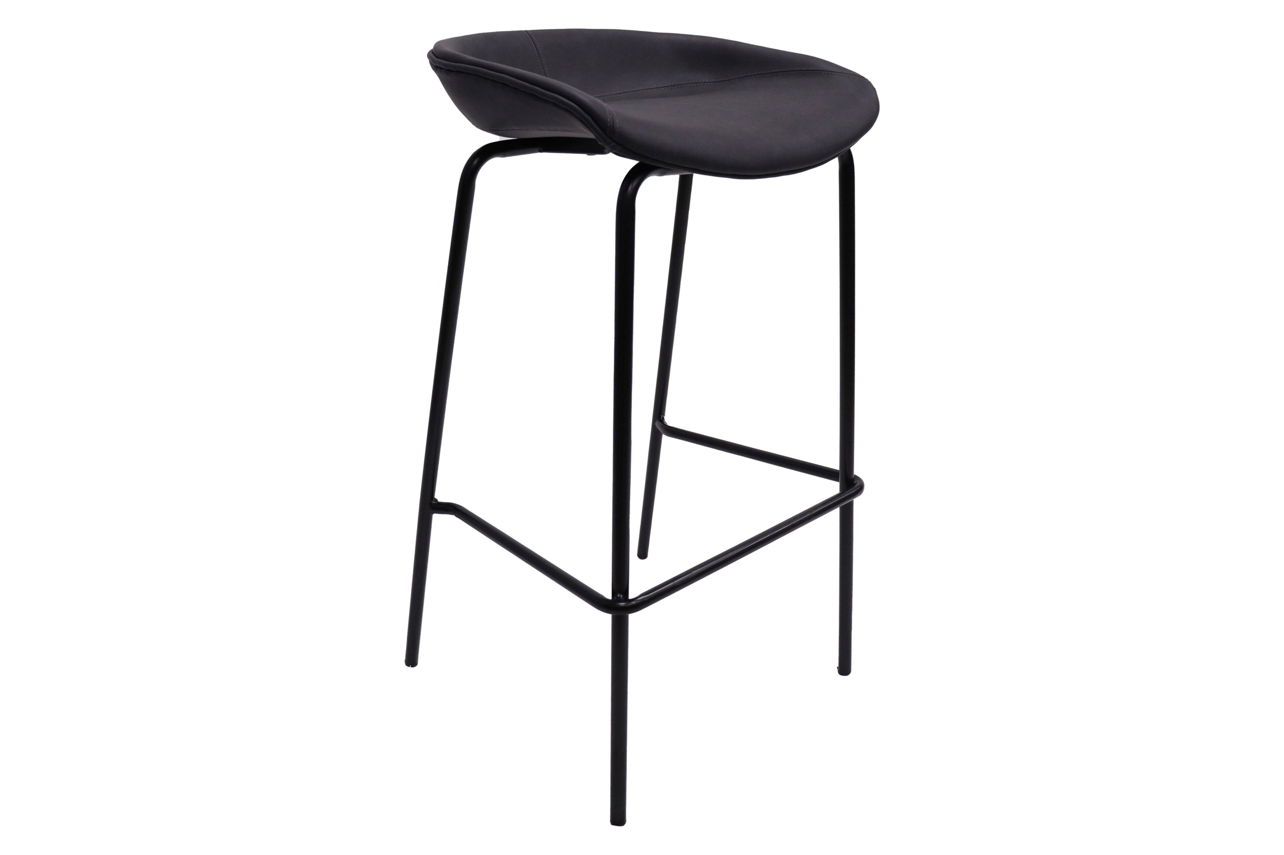 LeisureMod Servos Modern Barstool with Upholstered Faux Leather Seat