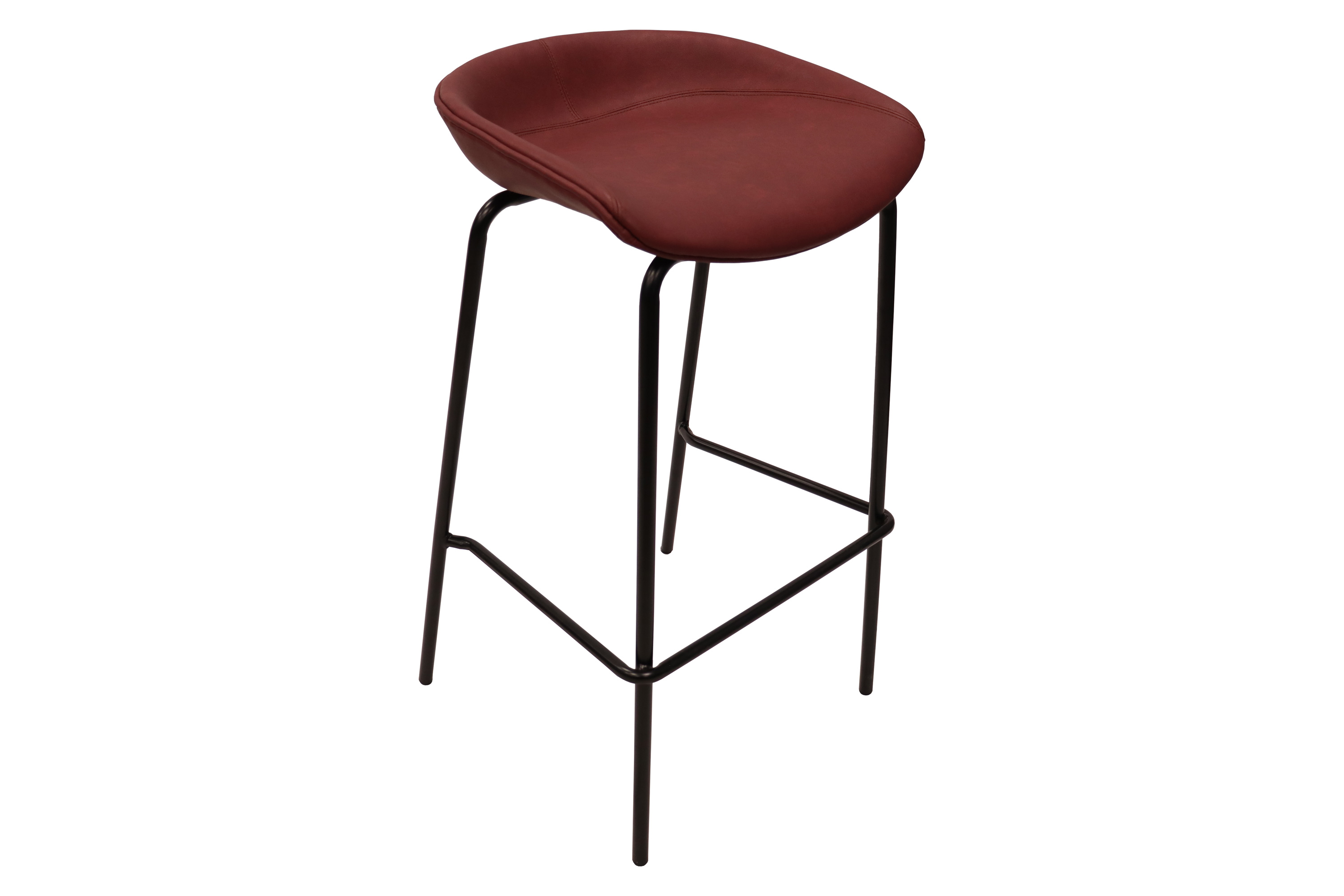 LeisureMod Servos Modern Barstool with Upholstered Faux Leather Seat