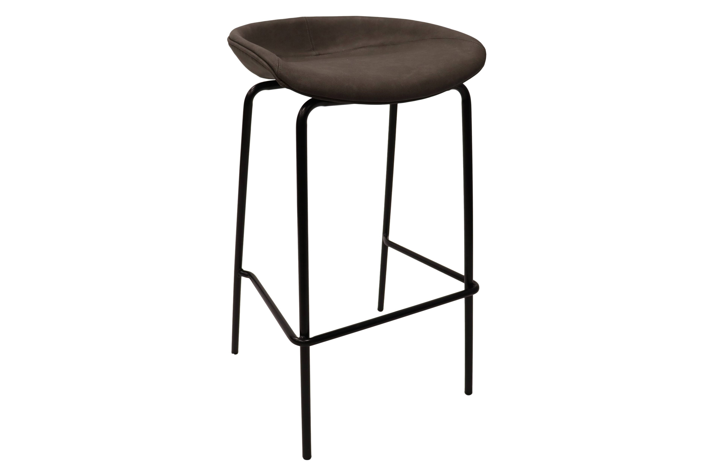 LeisureMod Servos Modern Barstool with Upholstered Faux Leather Seat