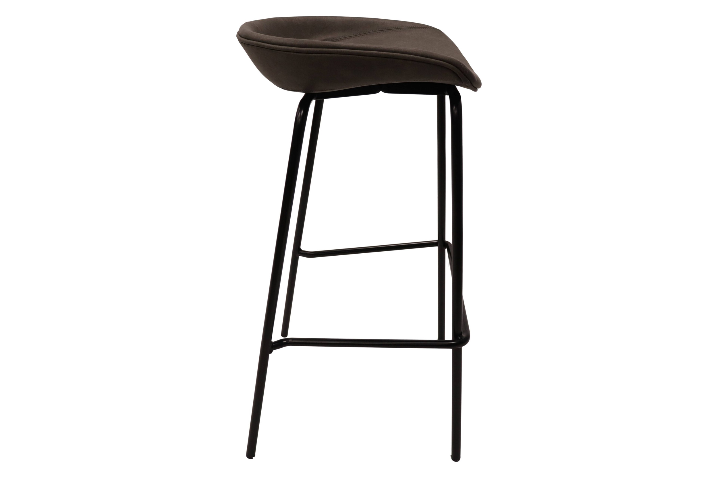 LeisureMod Servos Modern Barstool with Upholstered Faux Leather Seat - Elephant Gray