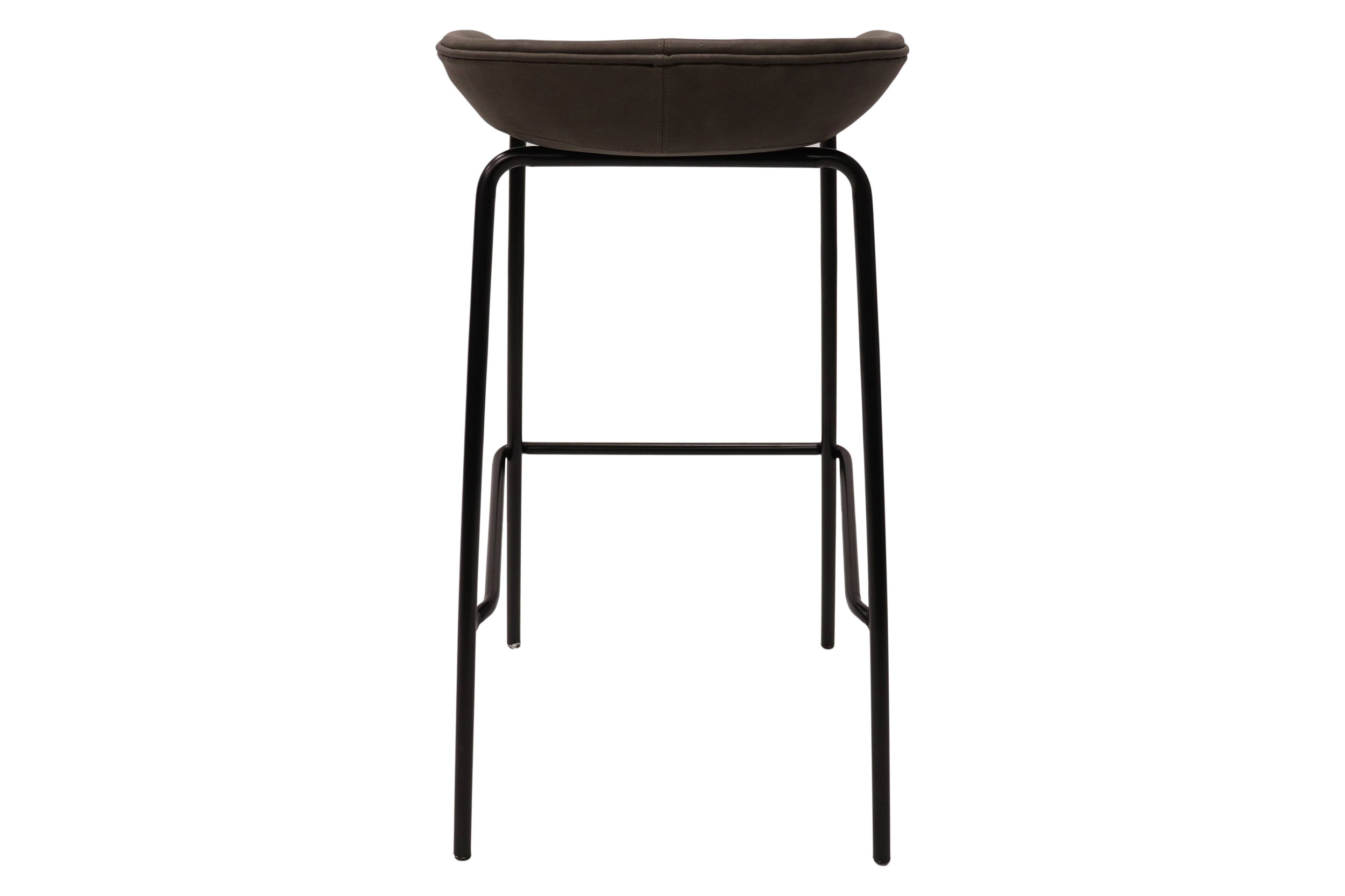 LeisureMod Servos Modern Barstool with Upholstered Faux Leather Seat - Elephant Gray