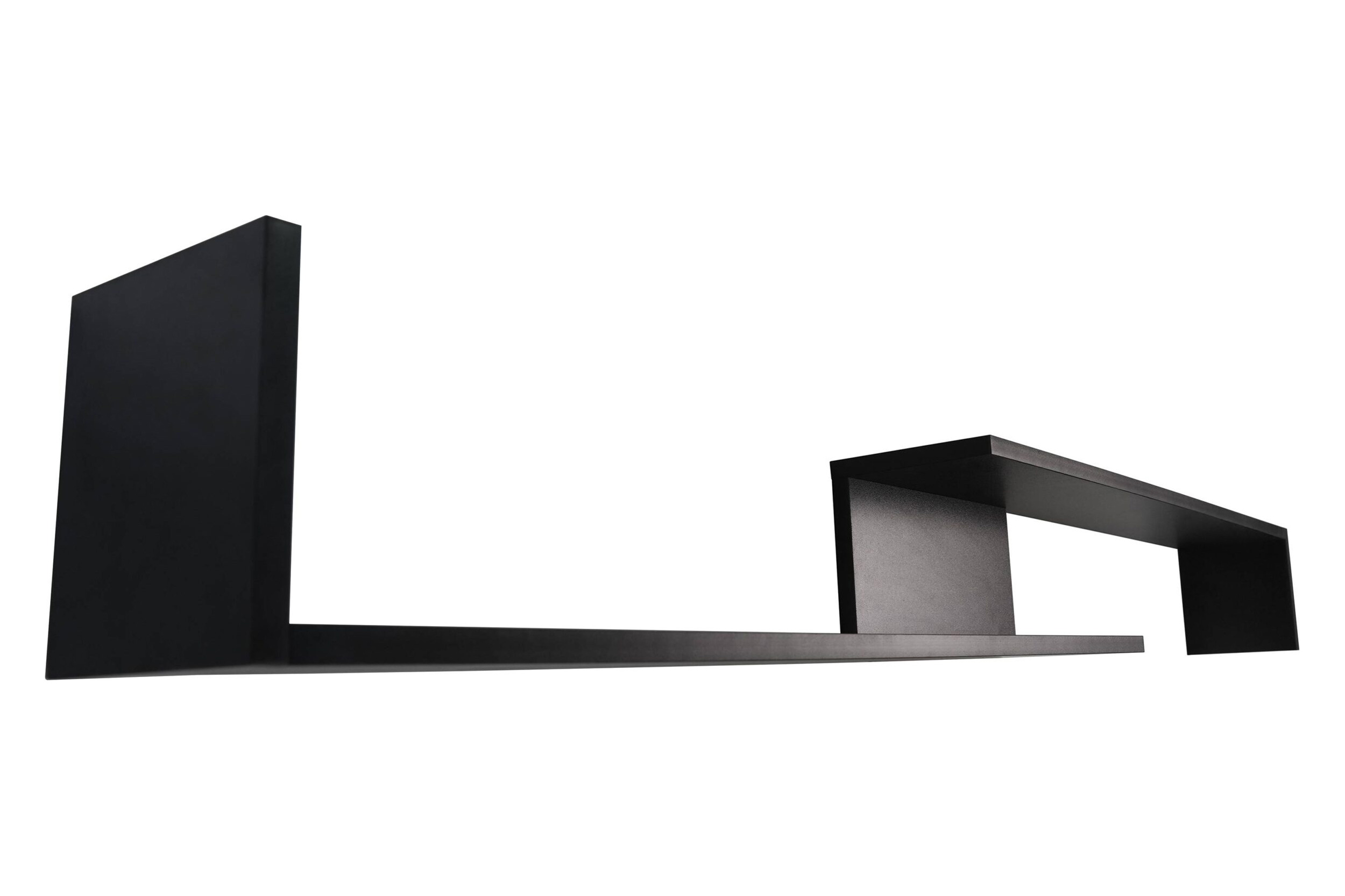 LeisureMod Surrey Modern TV Stand with MDF Shelves and Bookcase - Ebony