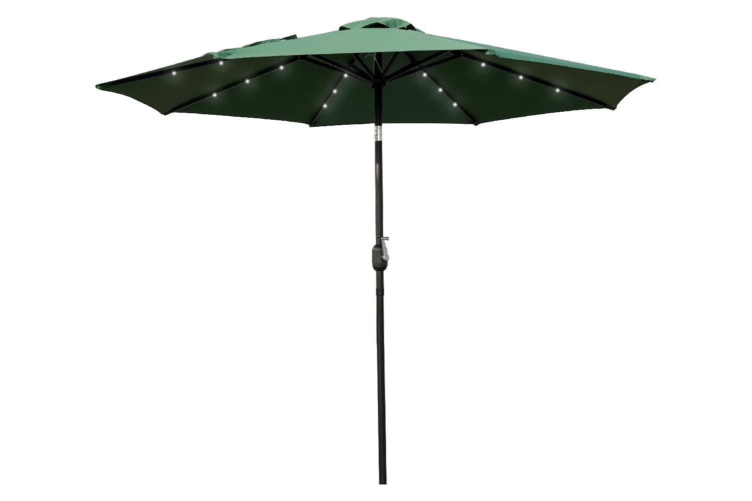 LeisureMod Sierra 9" Outdoor Patio Tilt Market Umbrella with Solar Led Lights