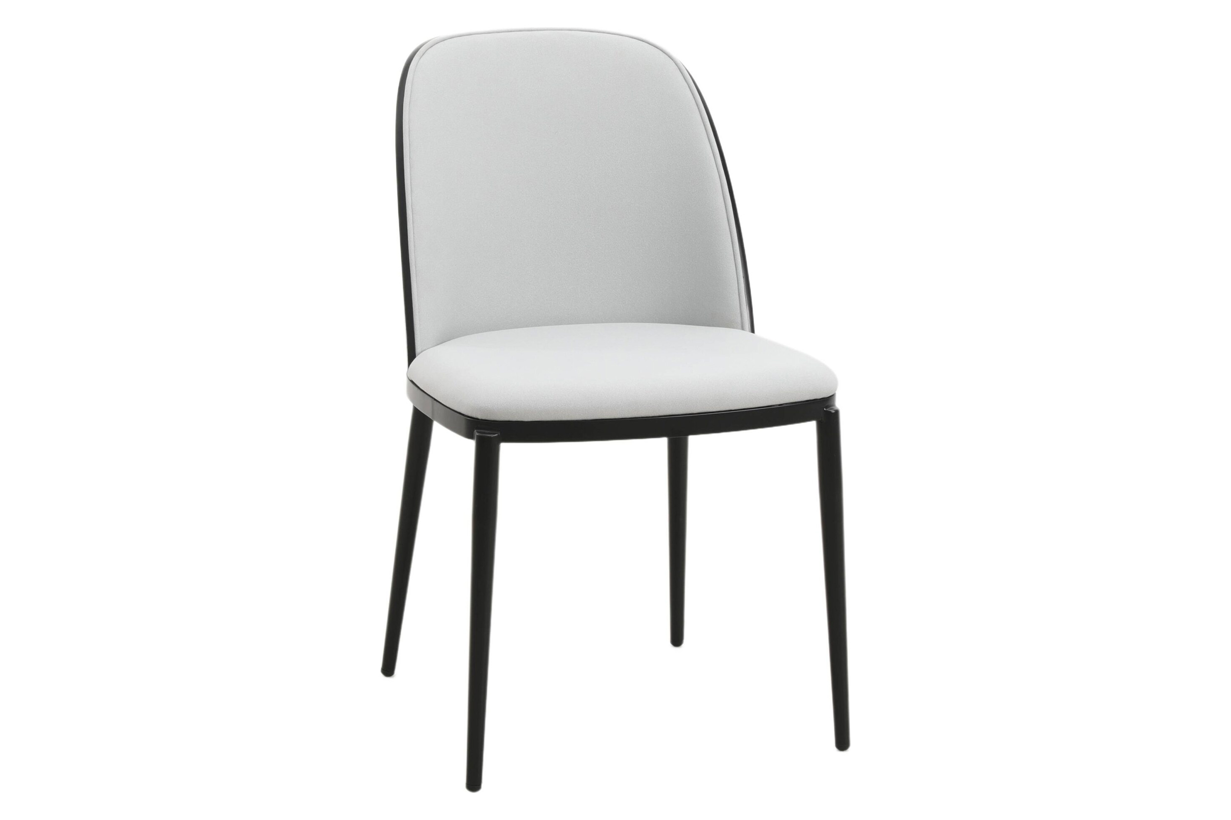 LeisureMod TCBL18 Tule Mid-Century Modern Dining Side Chair with Powder-Coated Steel Frame