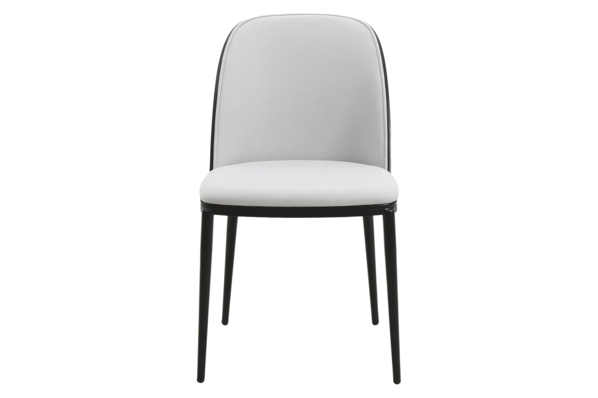 LeisureMod Tule Mid-Century Modern Dining Side Chair with Powder-Coated Steel Frame - Black/Platinum Blue