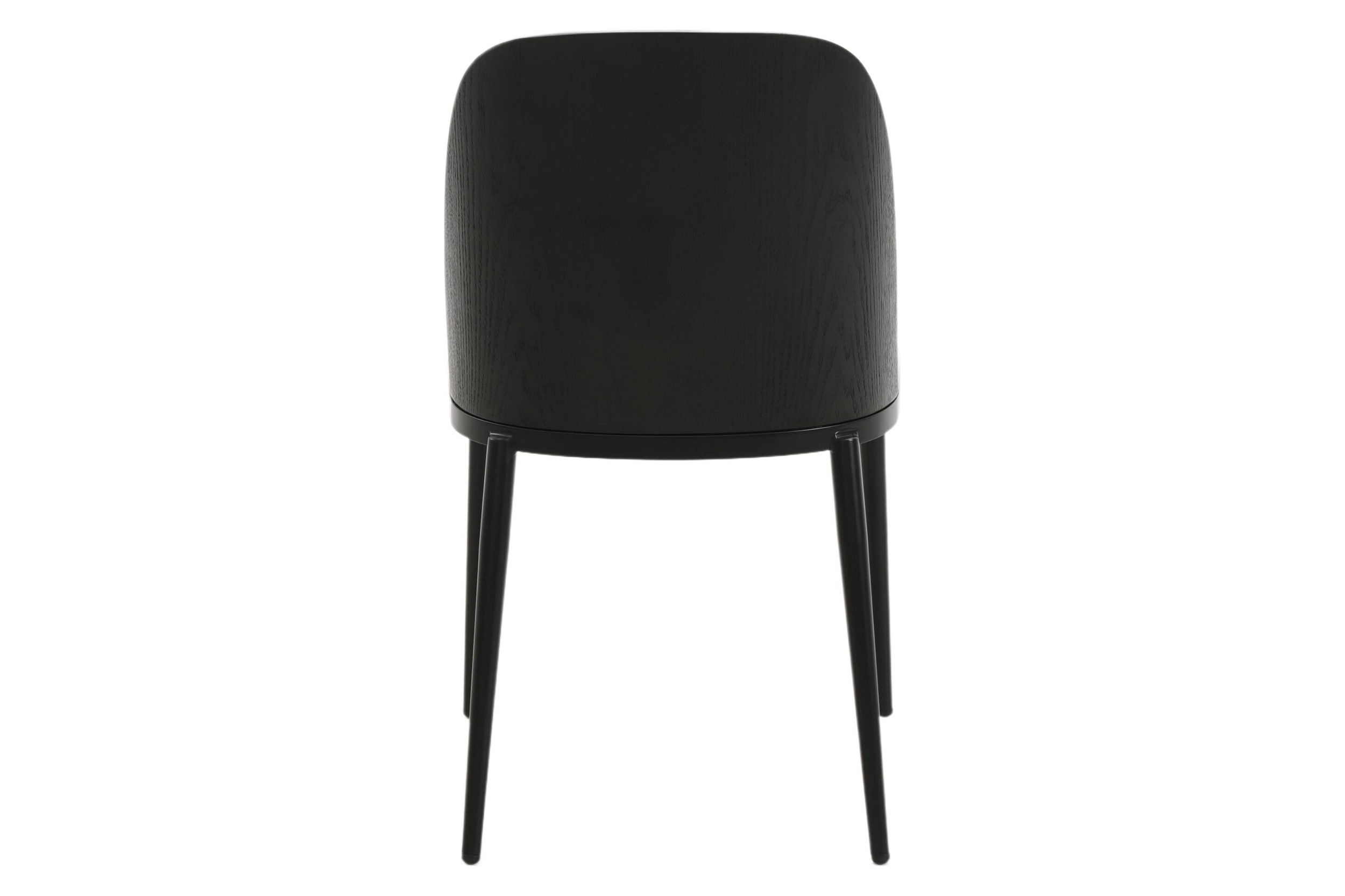 LeisureMod Tule Mid-Century Modern Dining Side Chair with Powder-Coated Steel Frame - Black/Platinum Blue