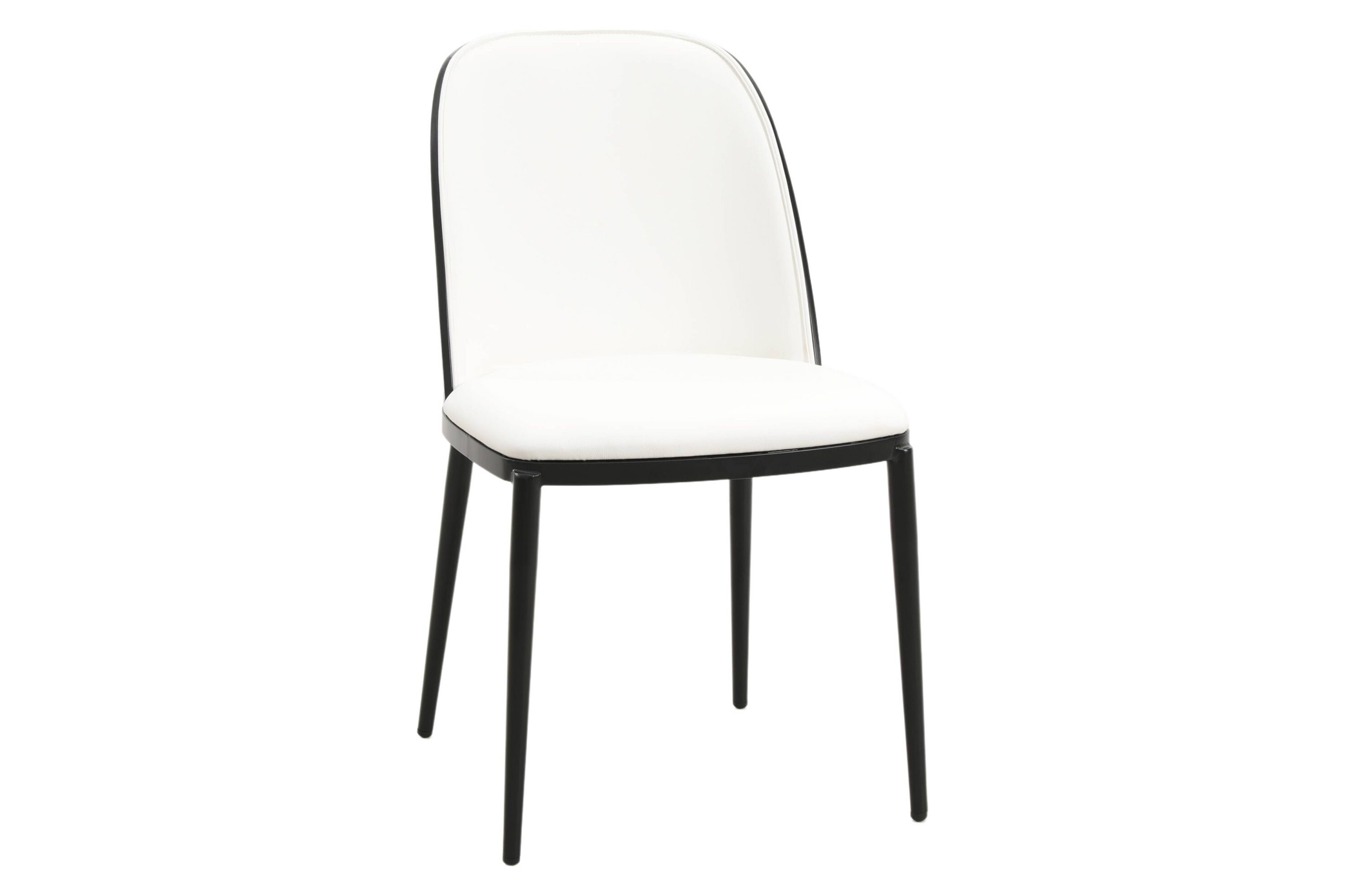 LeisureMod TCBL18 Tule Mid-Century Modern Dining Side Chair with Powder-Coated Steel Frame