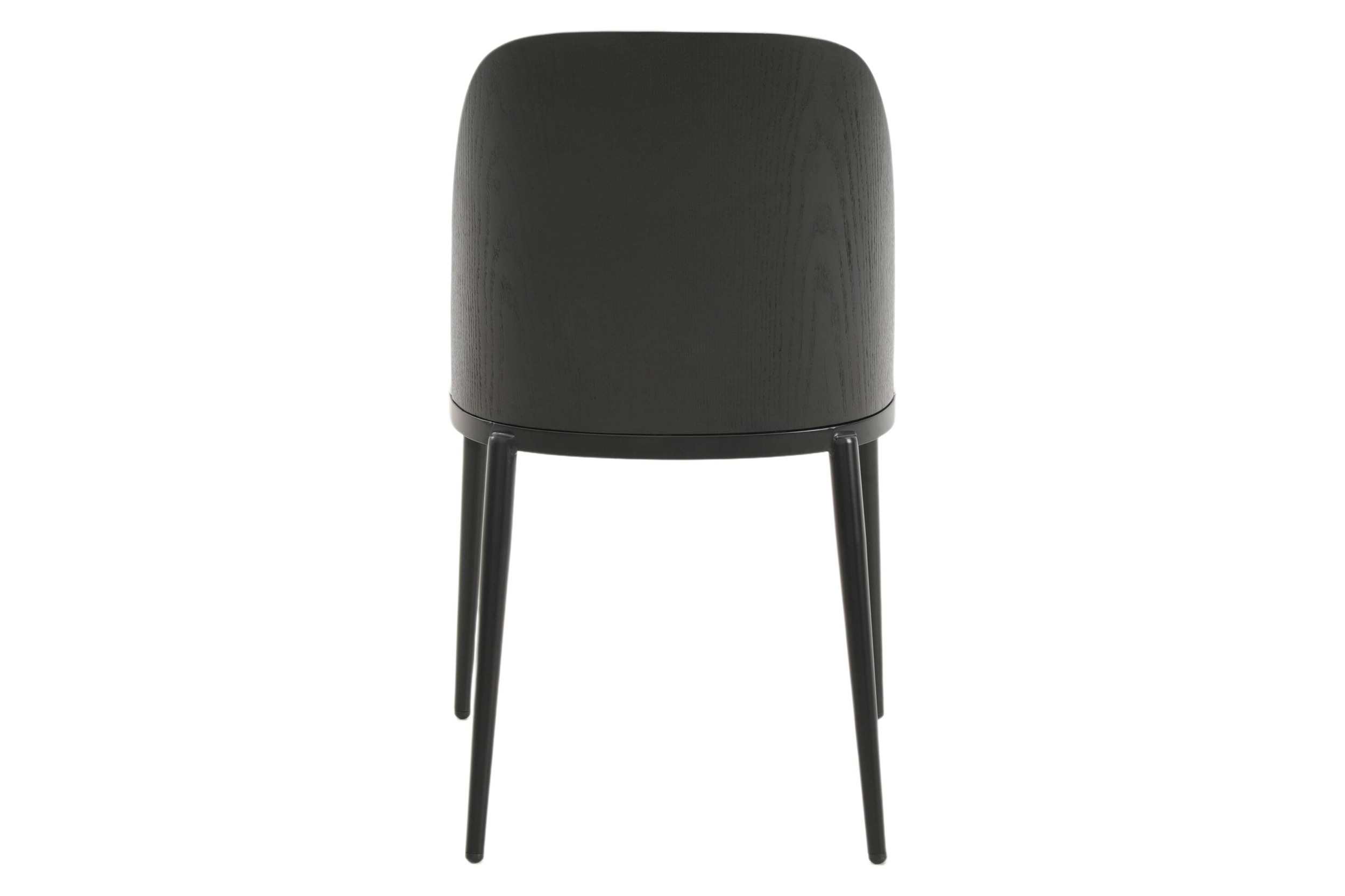 LeisureMod Tule Mid-Century Modern Dining Side Chair with Powder-Coated Steel Frame - Black/White