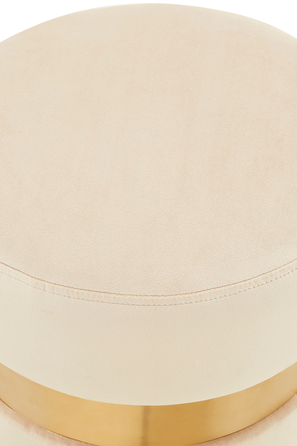 LeisureMod™ Troy 146" Round Velvet Ottoman - Beige