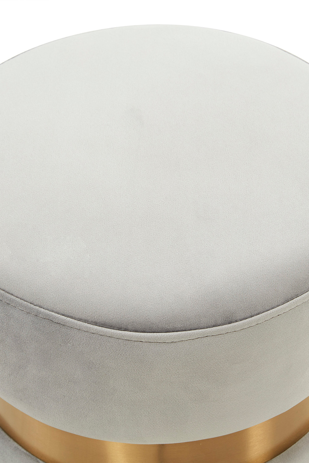 LeisureMod™ Troy 146" Round Velvet Ottoman - Light Gray