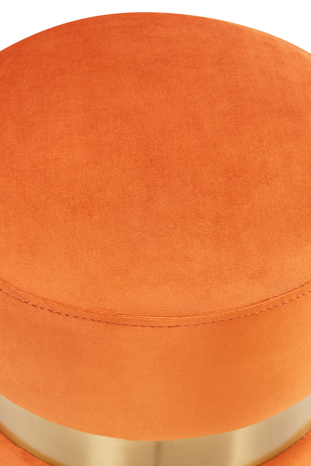 LeisureMod™ Troy 146" Round Velvet Ottoman - Orange/Marmalade