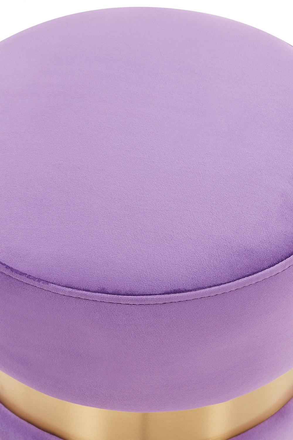 LeisureMod™ Troy 146" Round Velvet Ottoman - Purple