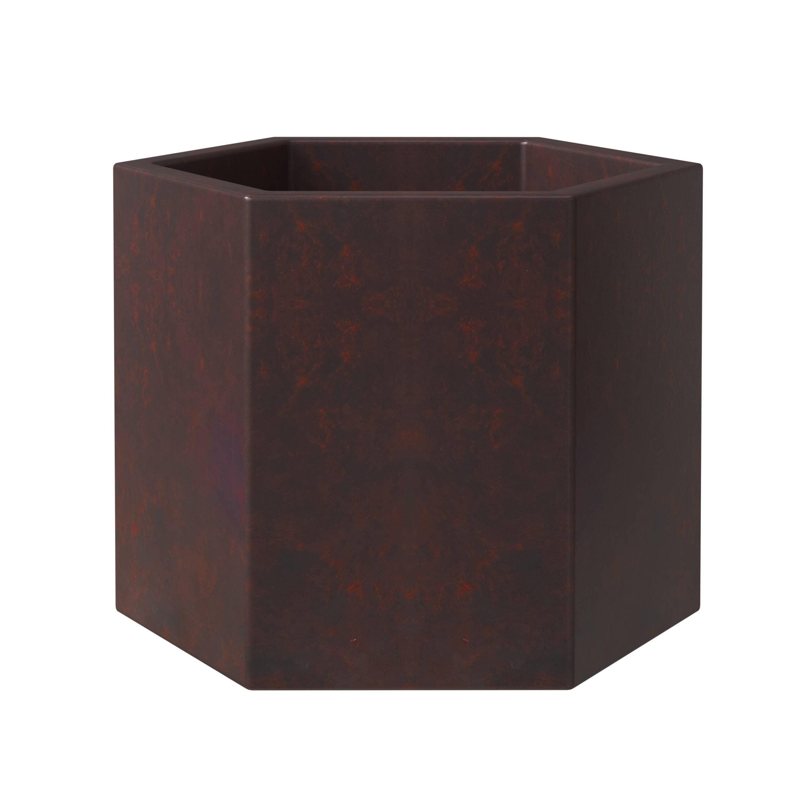 LeisureMod Thicket Modern 7" Hexagon Fiberstone Planter