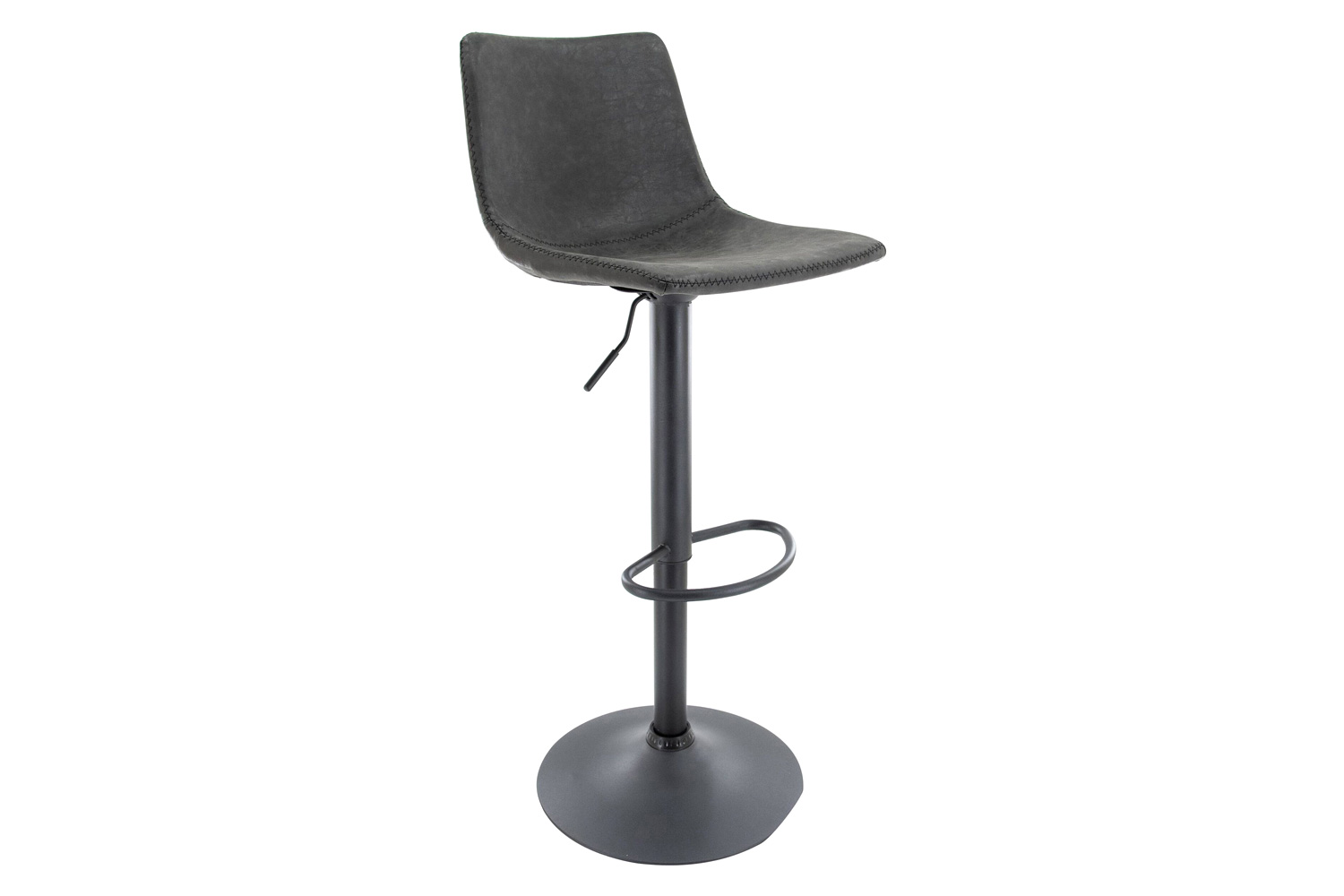 LeisureMod Tilbury Modem Adjustable Bar Stool with Footrest and 360-Degree Swivel